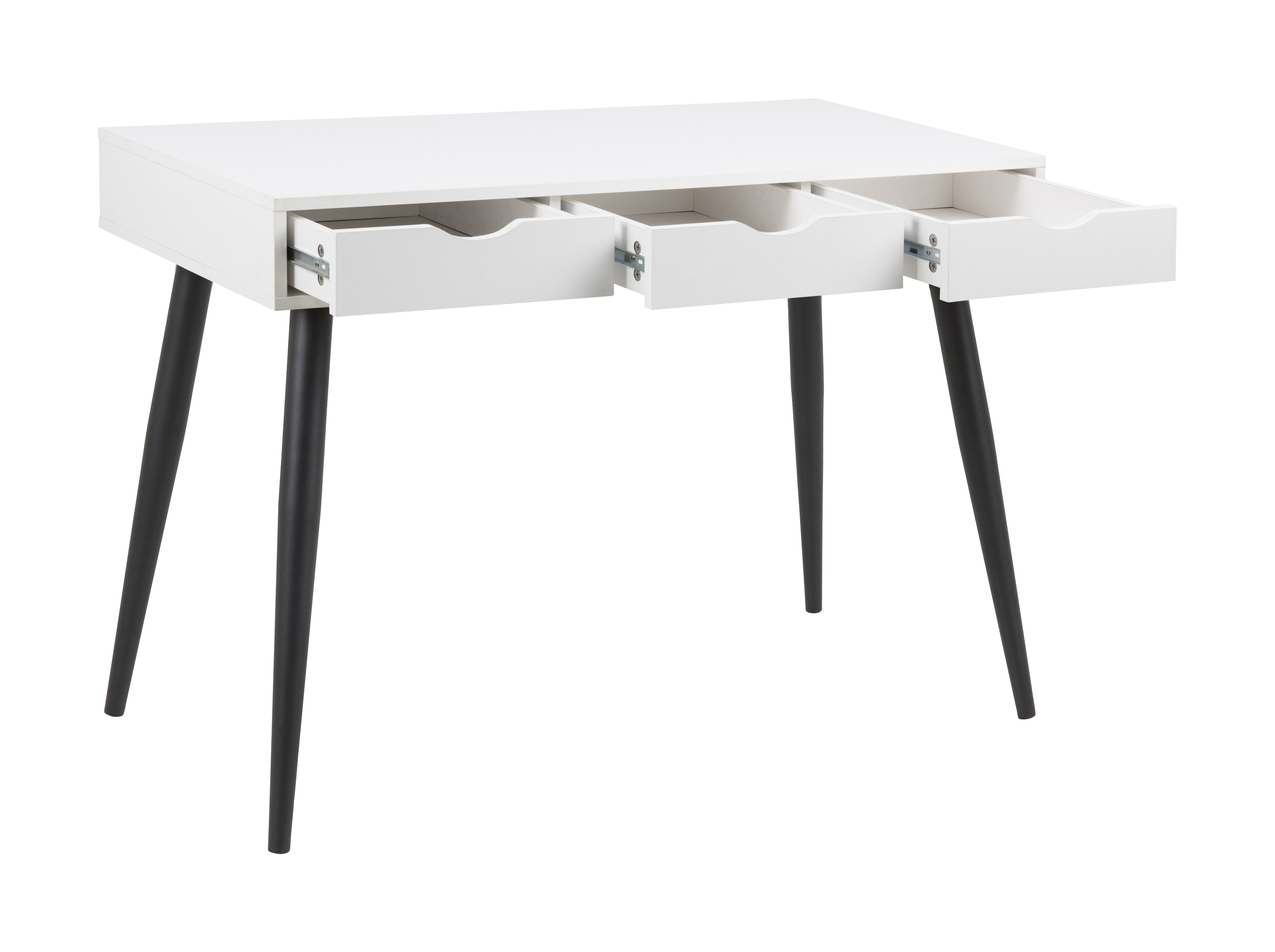 Bureau / sidetable 'Märta' 110 x 50cm met 3 laden , kleur zwart / wit
