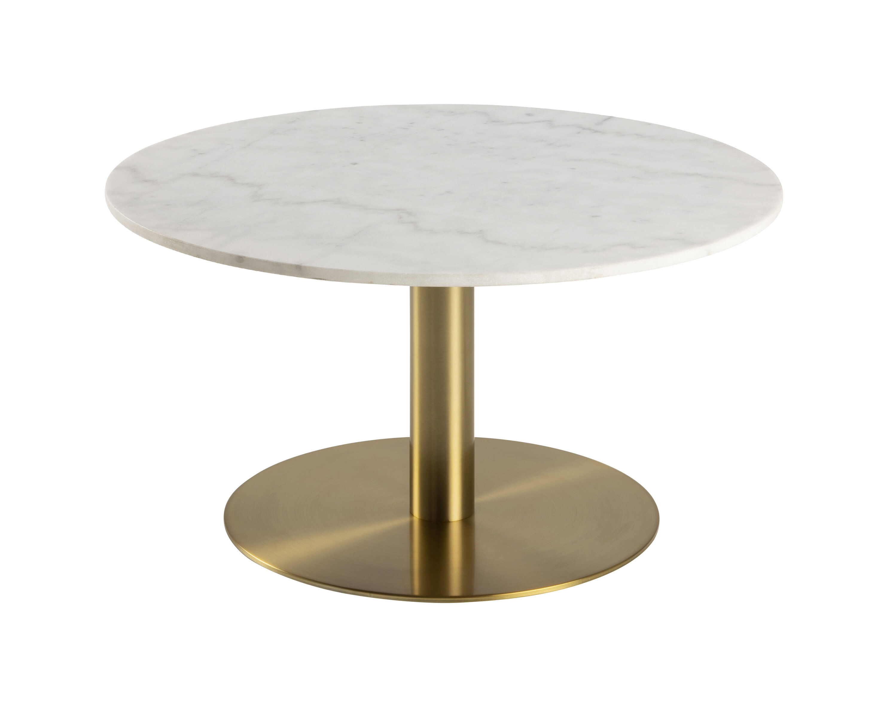 Bendt Ronde Salontafel 'Naima' wit Marmer/Brass, 80cm