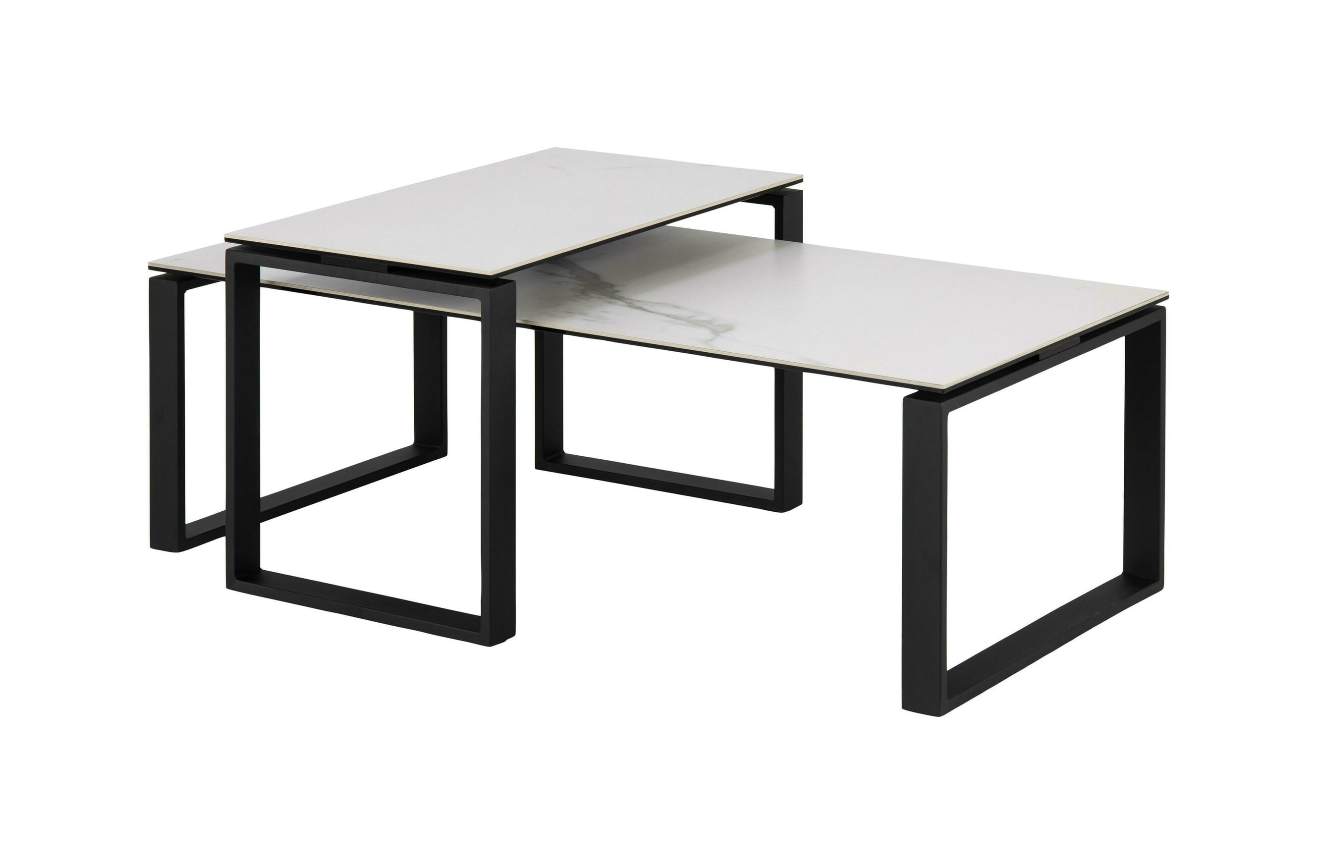 Sohome Salontafel 'Parker' Set van 2 stuks, Keramiek met marmerlook, kleur Wit