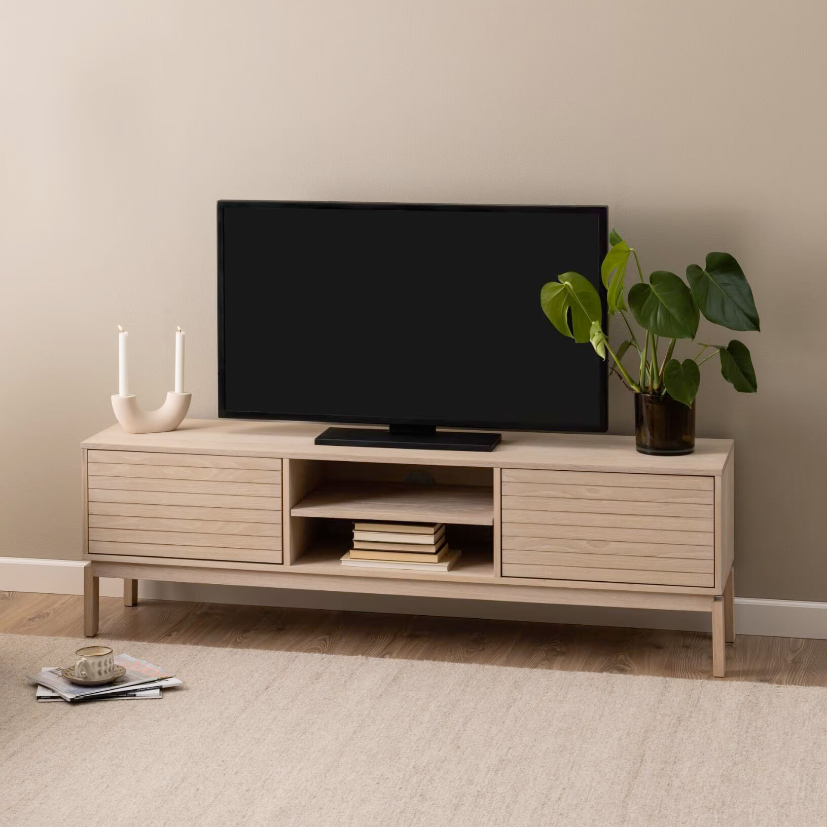 Bendt TV-meubel Sharalyn Eiken, 160cm - Wit
