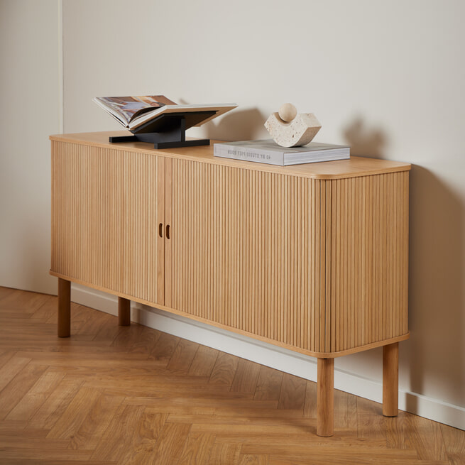 eiken dressoir modern Eiken dressoir met 3D vormen | Bodio Mare