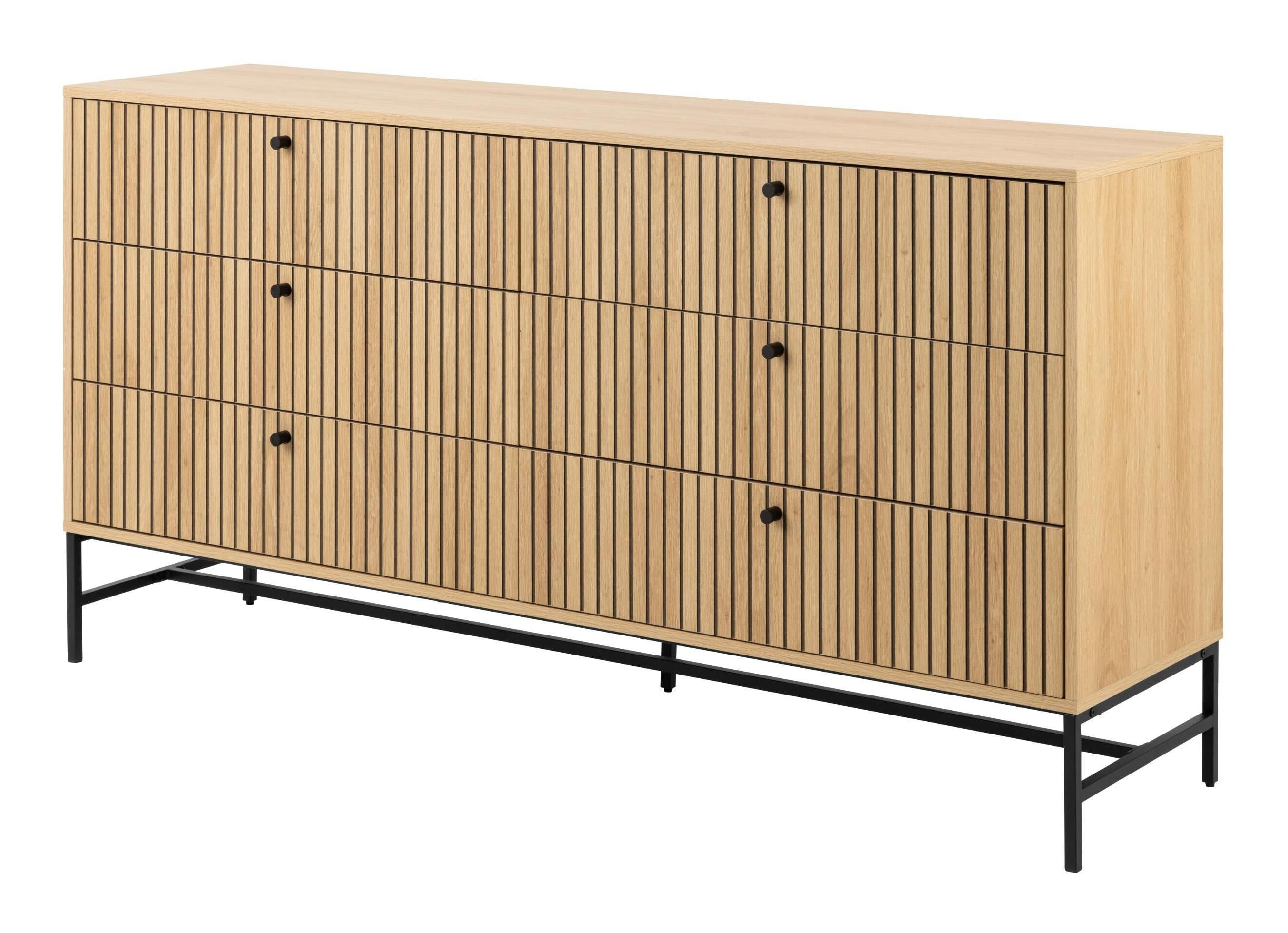Bendt Ladekast 'Davon' Eikenlook 158cm, Met 6 laden