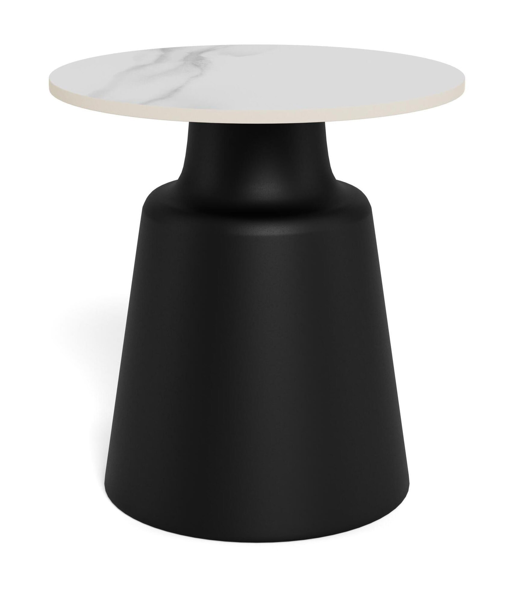 Bendt Ronde Bijzettafel Waleed Keramiek, 45cm - Wit/Zwart