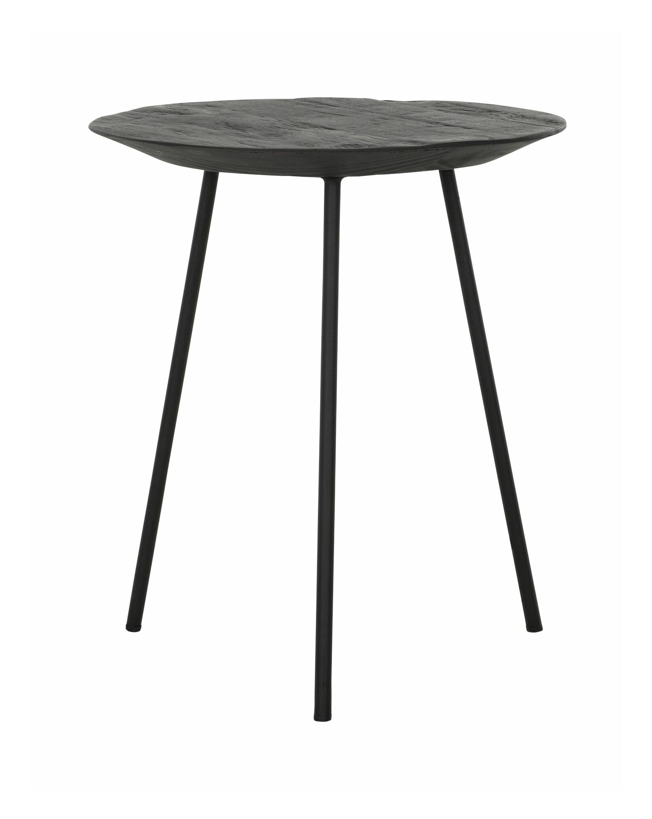 DTP Home Bijzettafel 'Jupiter' Teakhout, 40cm, kleur Zwart