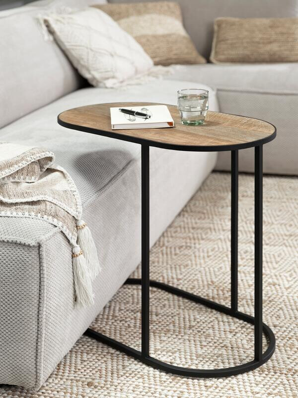 DTP Home Ovale Laptoptafel 'Terra' Teakhout, 65 x 35cm, kleur Naturel