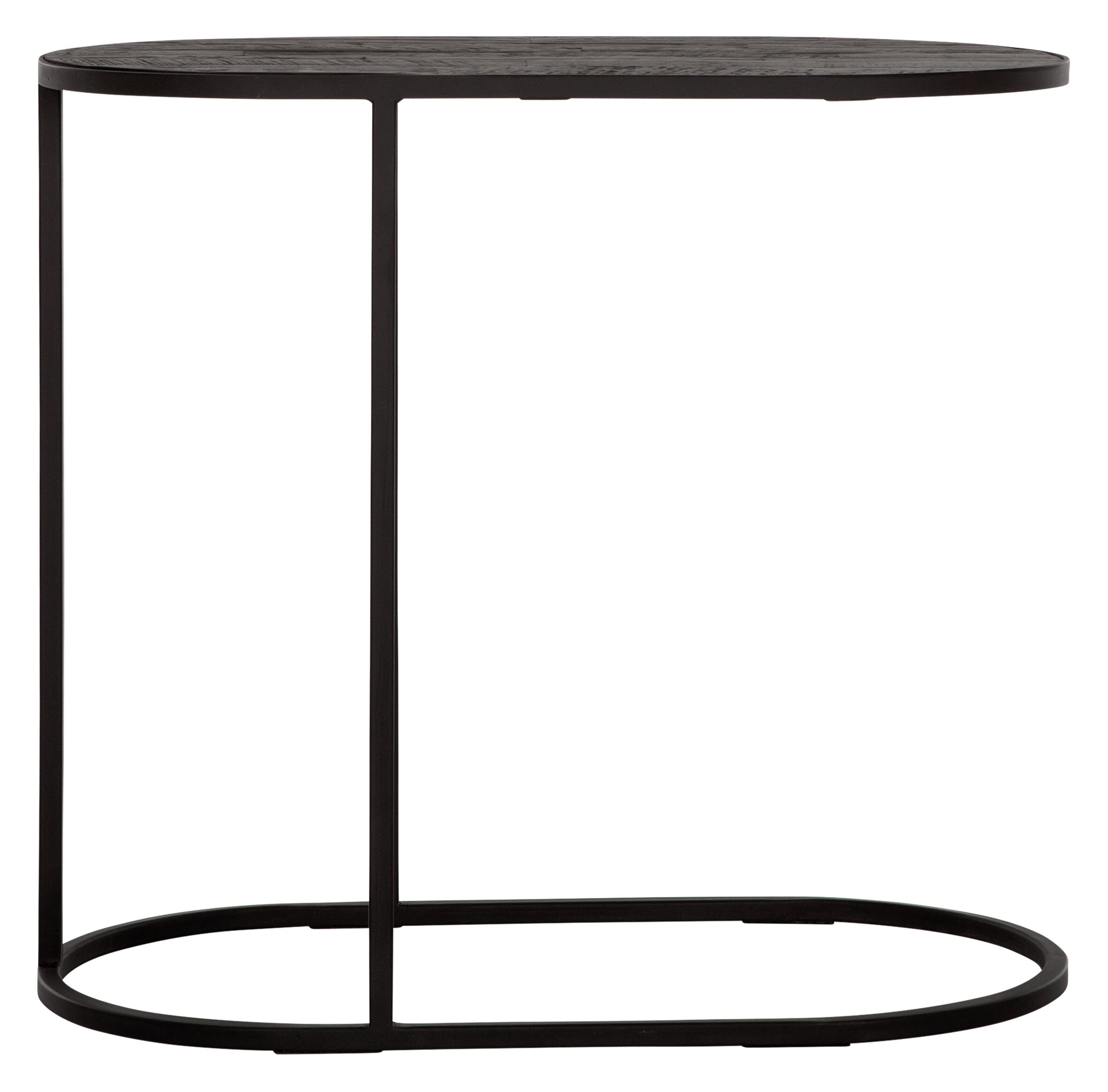 DTP Home Ovale Laptoptafel 'Terra' Teakhout, 65 x 35cm, kleur Zwart