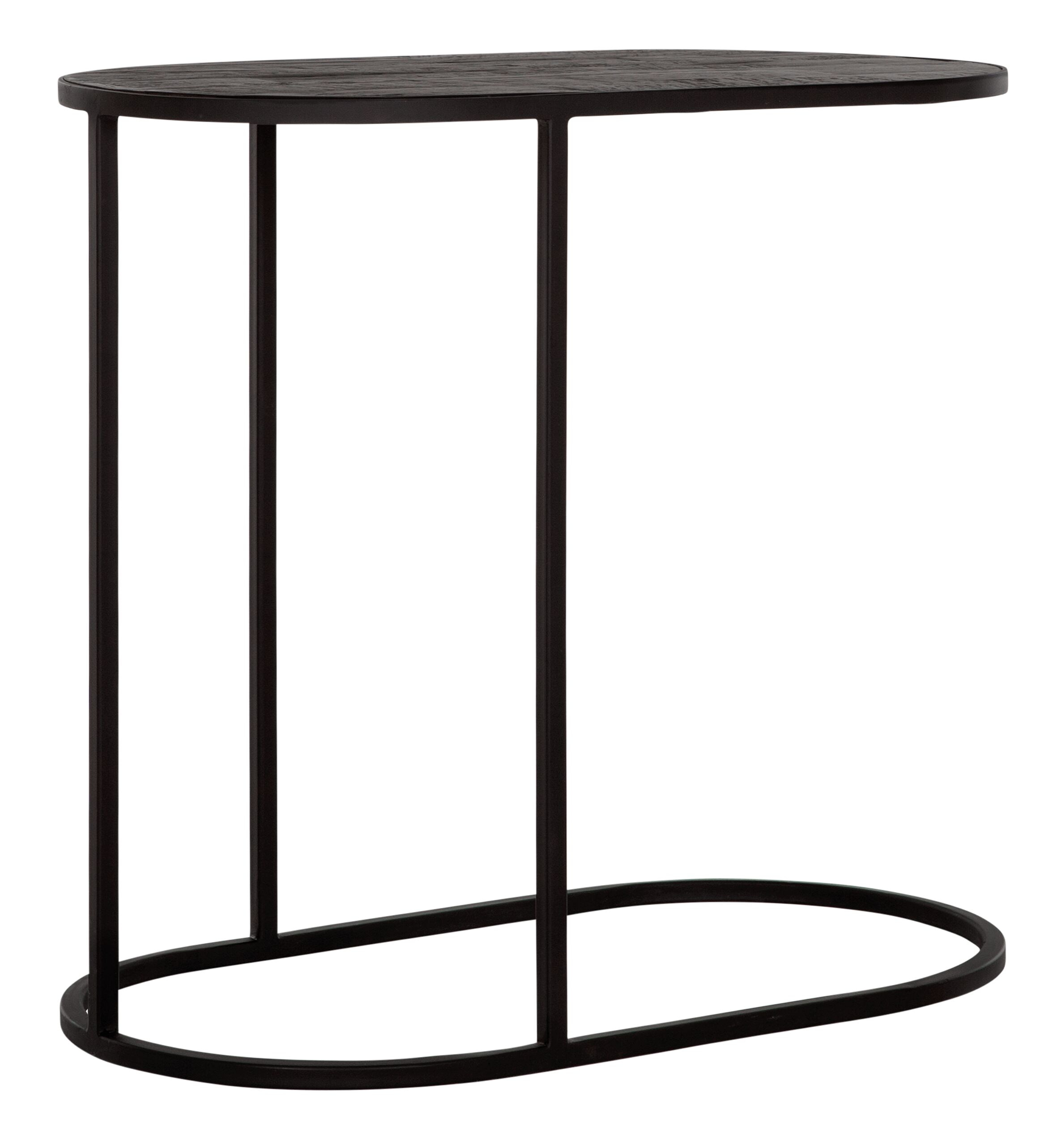 DTP Home Ovale Laptoptafel 'Terra' Teakhout, 65 x 35cm, kleur Zwart