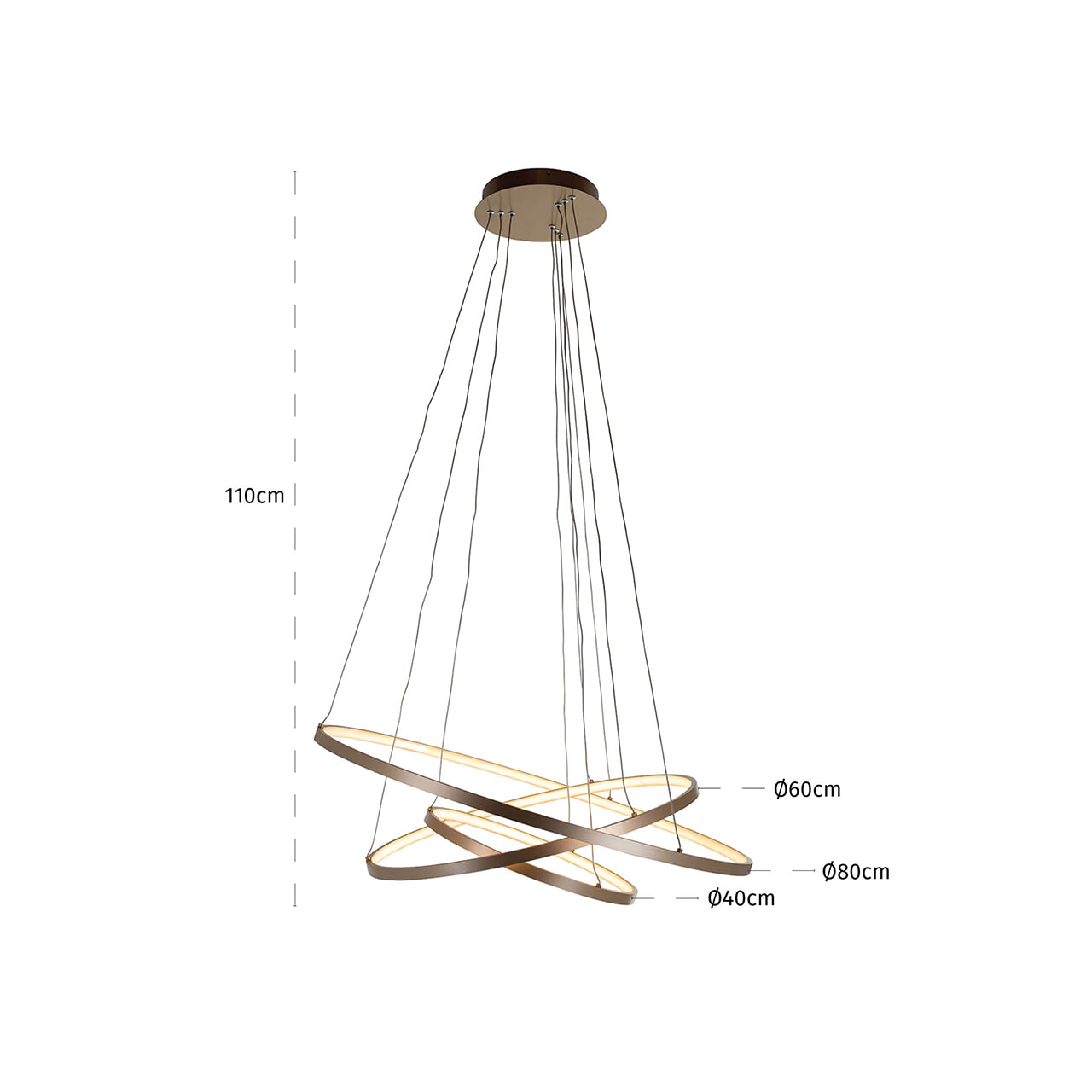 Richmond Hanglamp 'Amira' LED, Aluminium, kleur Goud