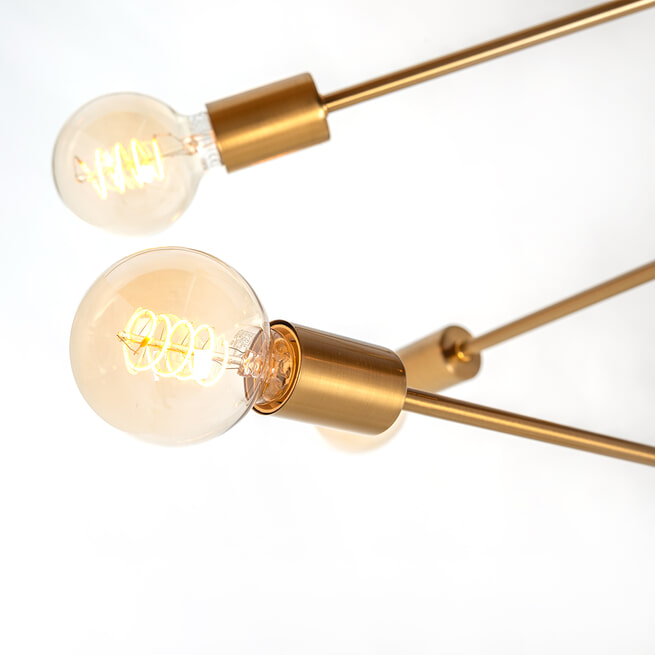 Richmond Hanglamp 'Mattiz' 6-lamps, kleur Brushed Gold
