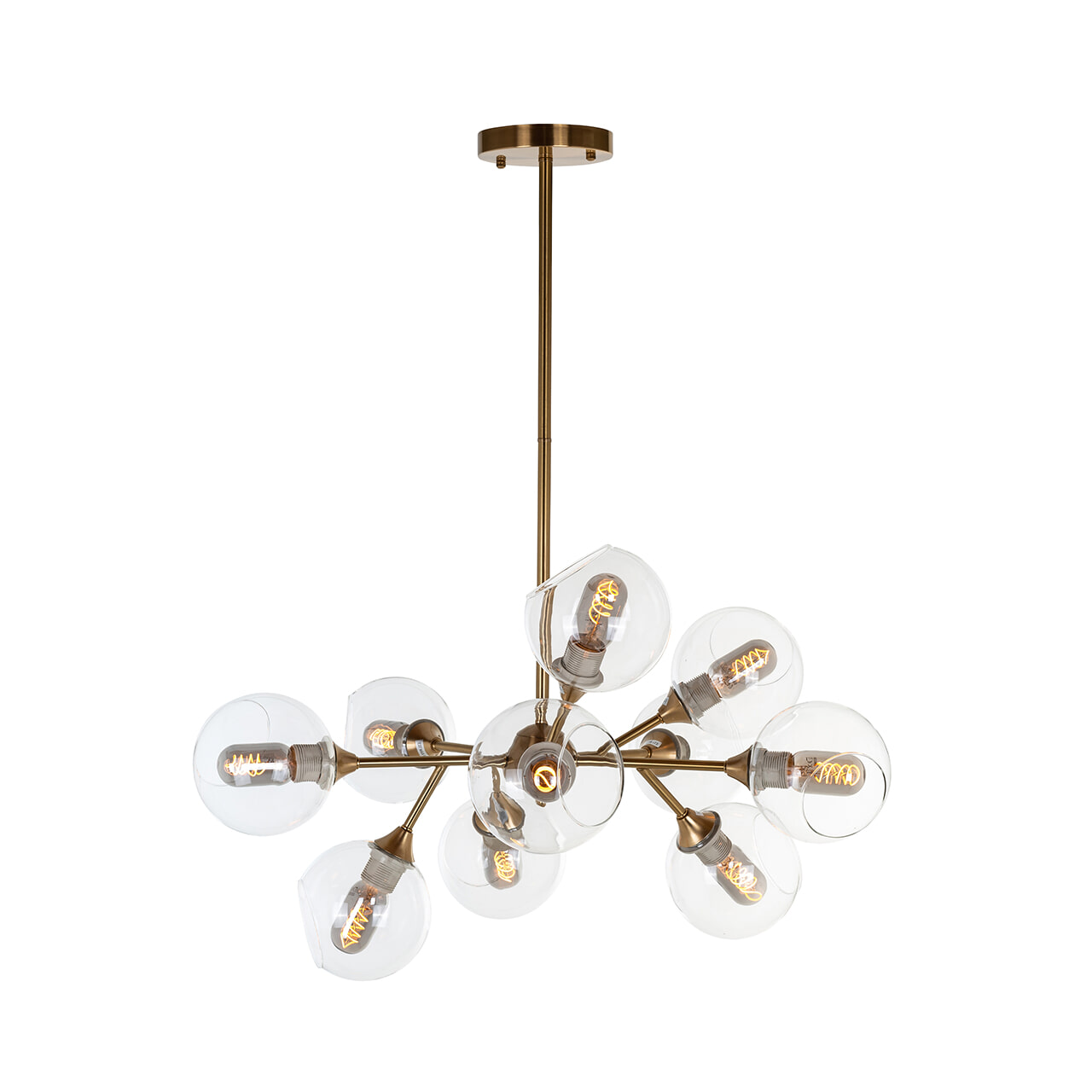 Richmond Hanglamp Quinsy 10-lamps - Brushed Gold
