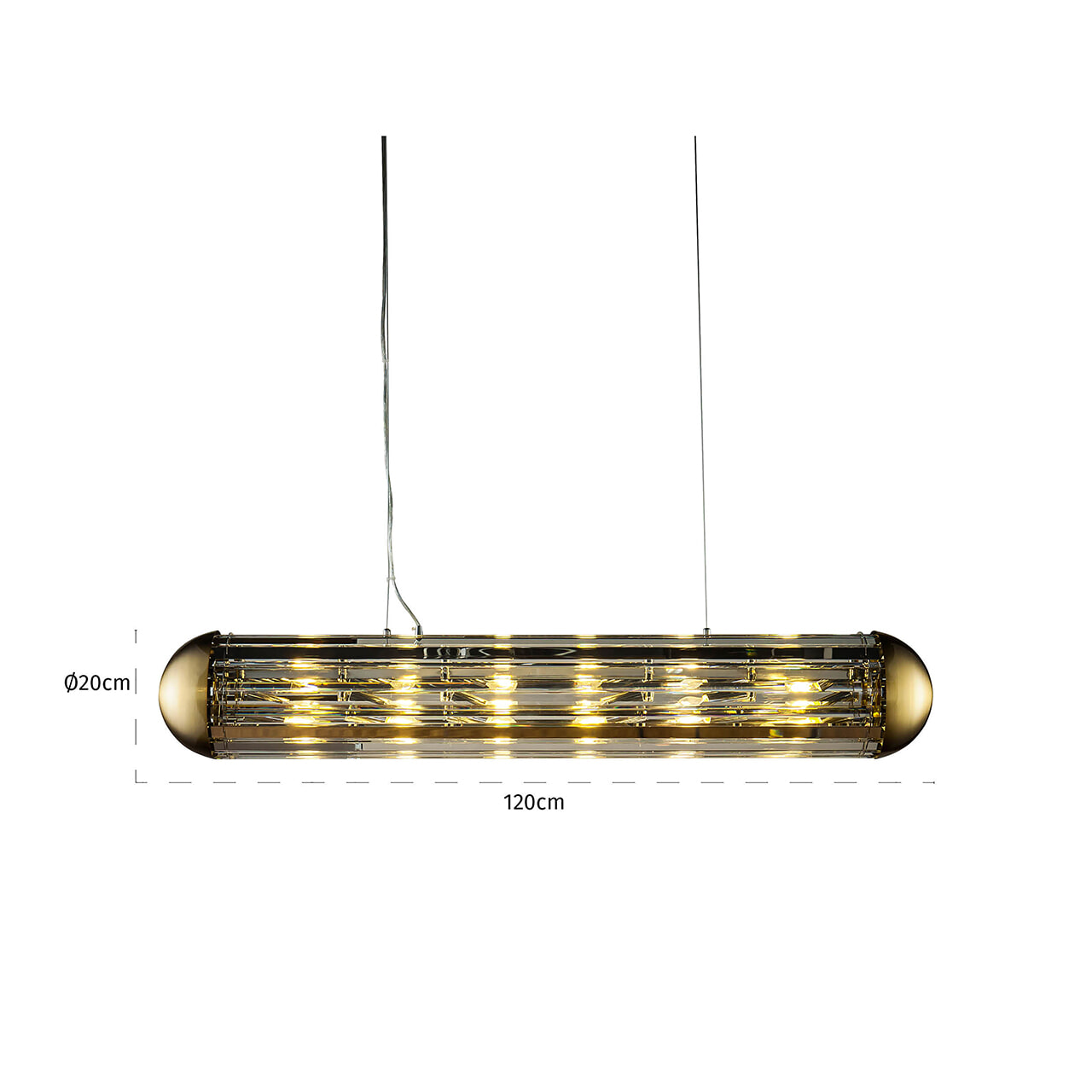 Richmond Hanglamp 'Mula' 120cm, kleur Brons