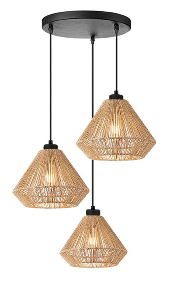 LABEL51 Hanglamp Ibiza Diamond Jute, 3-lamps - Naturel