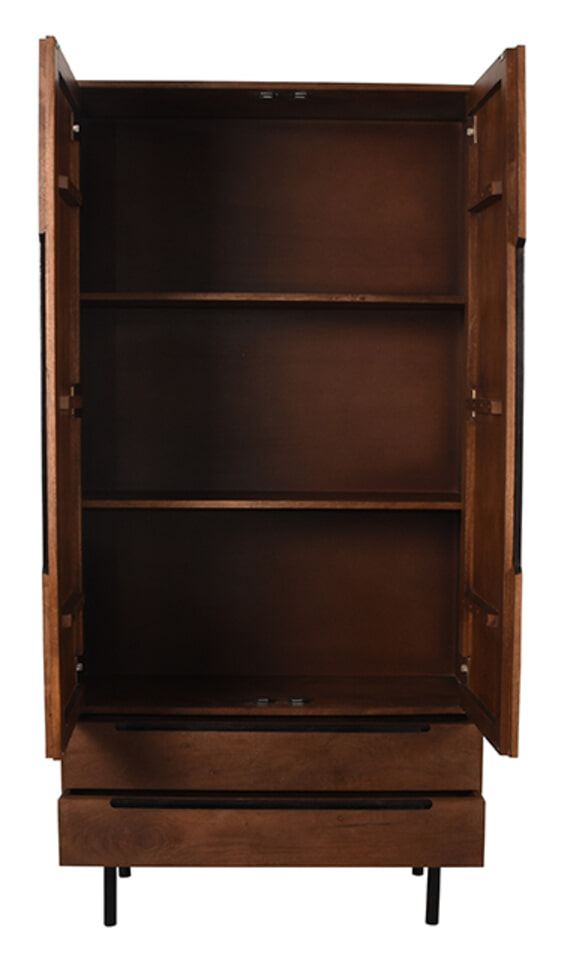 LABEL51 Opbergkast 'Rio' Espresso Mangohout, 200 x 100cm