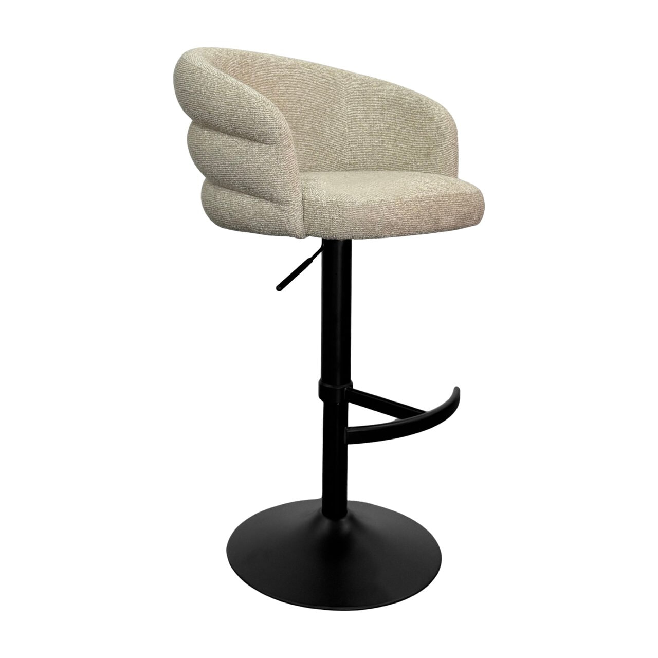 Richmond Draaibare Barstoel Nikki Bouclé - Crème (zithoogte 61-86cm)