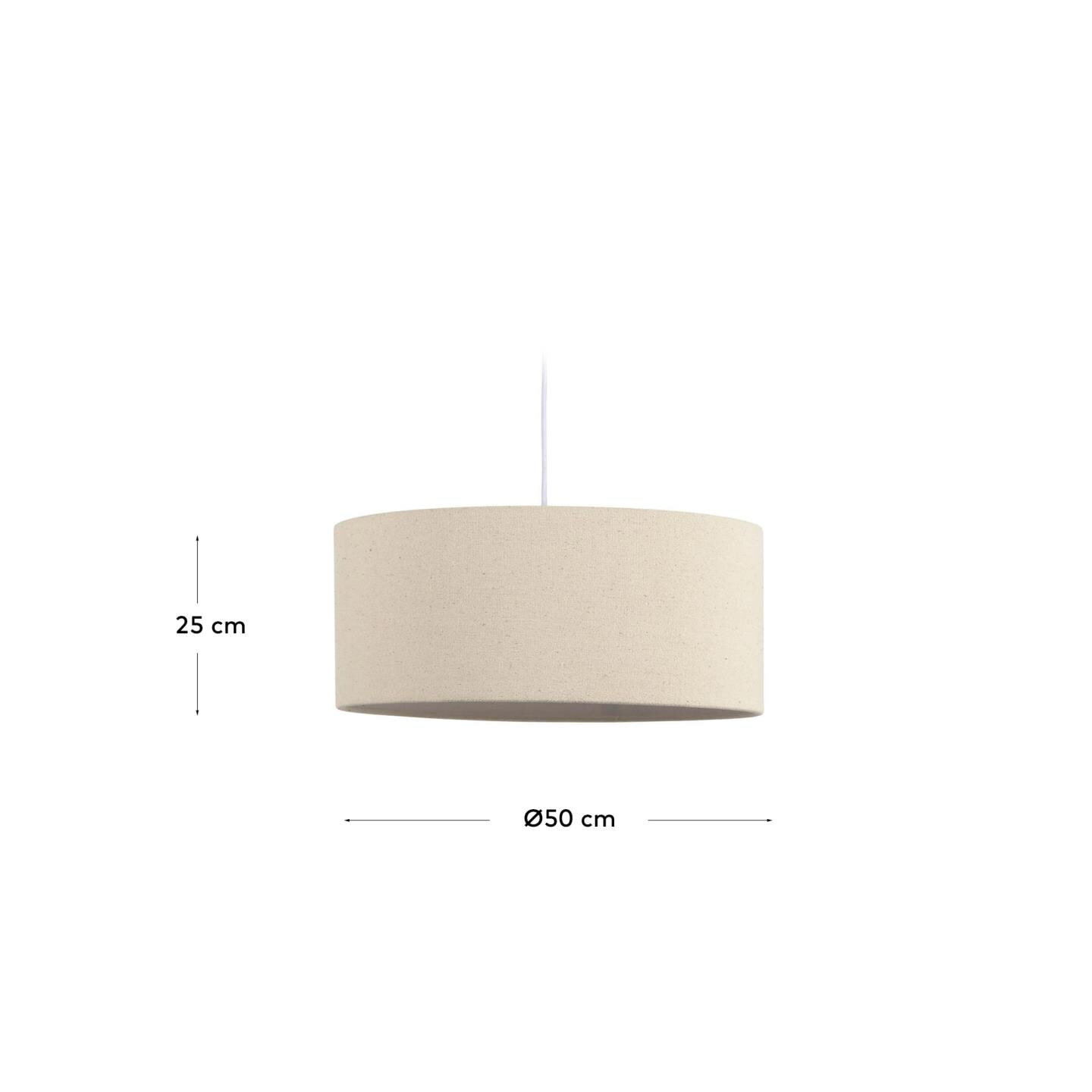 Kave Home Lampenkap 'Nazli' Linnen, ø50cm, kleur Beige