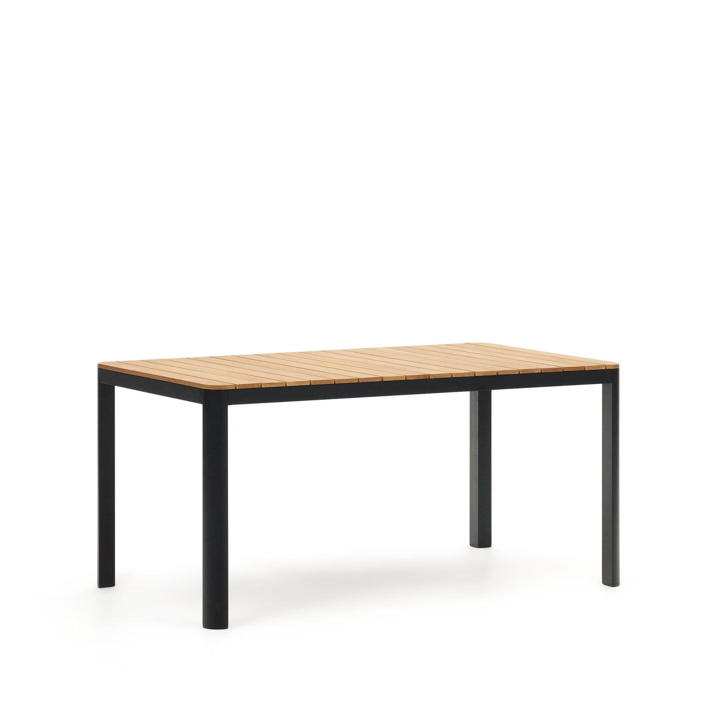Kave Home Tuintafel 'Bona' Teakhout, kleur Naturel/Zwart