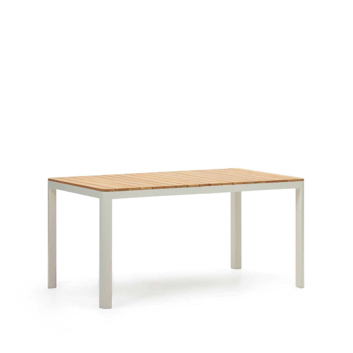 Kave Home Tuintafel 'Bona' Teakhout, kleur Naturel/Wit