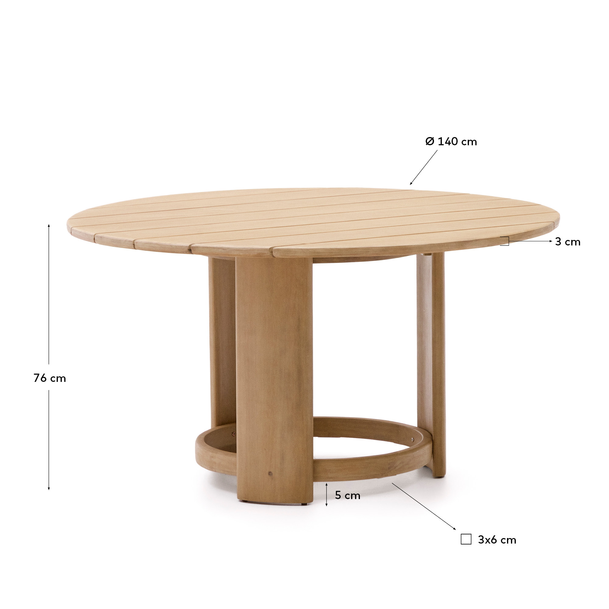 Kave Home Ronde Eettafel 'Xoriguer' Eucalyptushout, 140cm