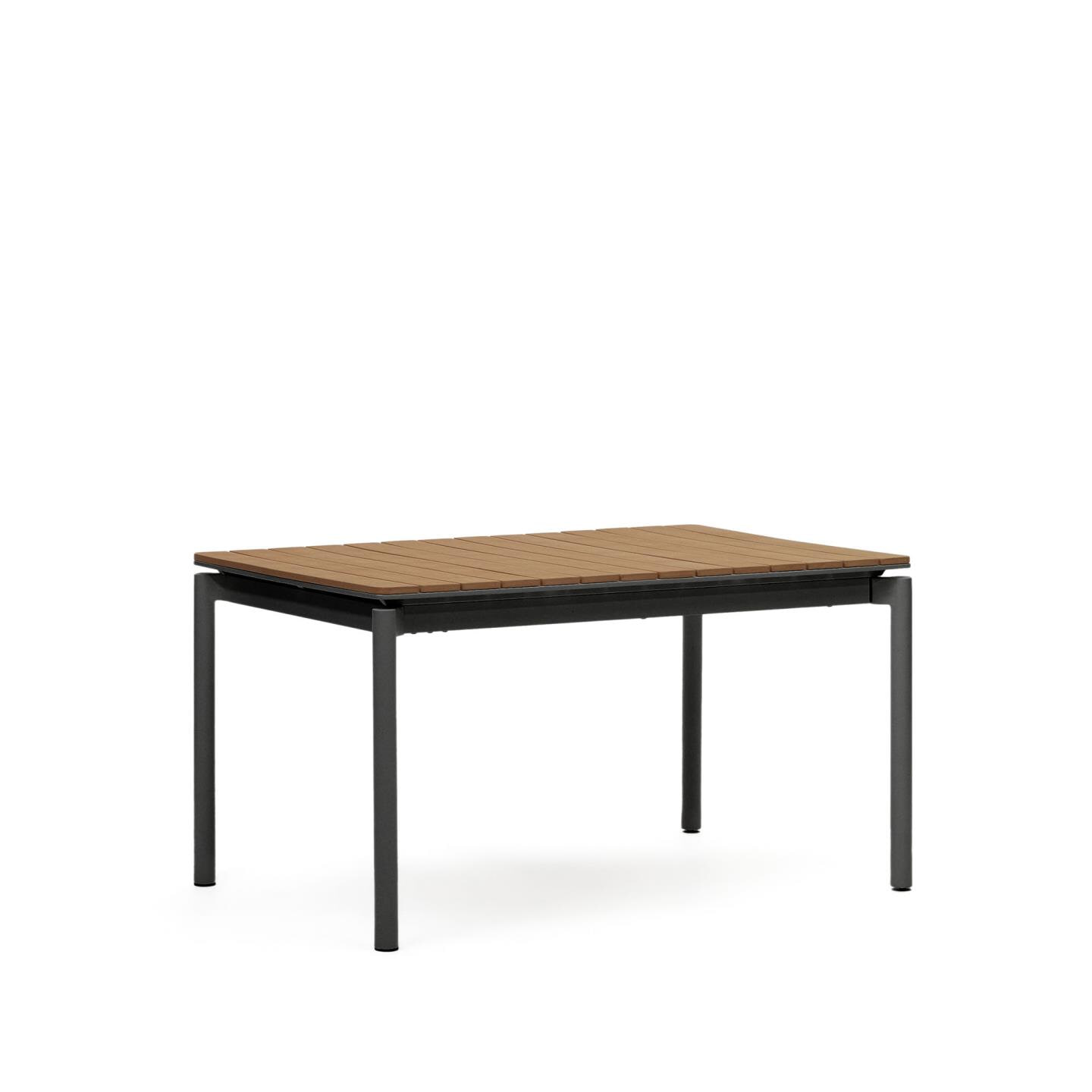 Kave Home Uitschuifbare Tuintafel 'Canyelles' kleur Naturel/Zwart