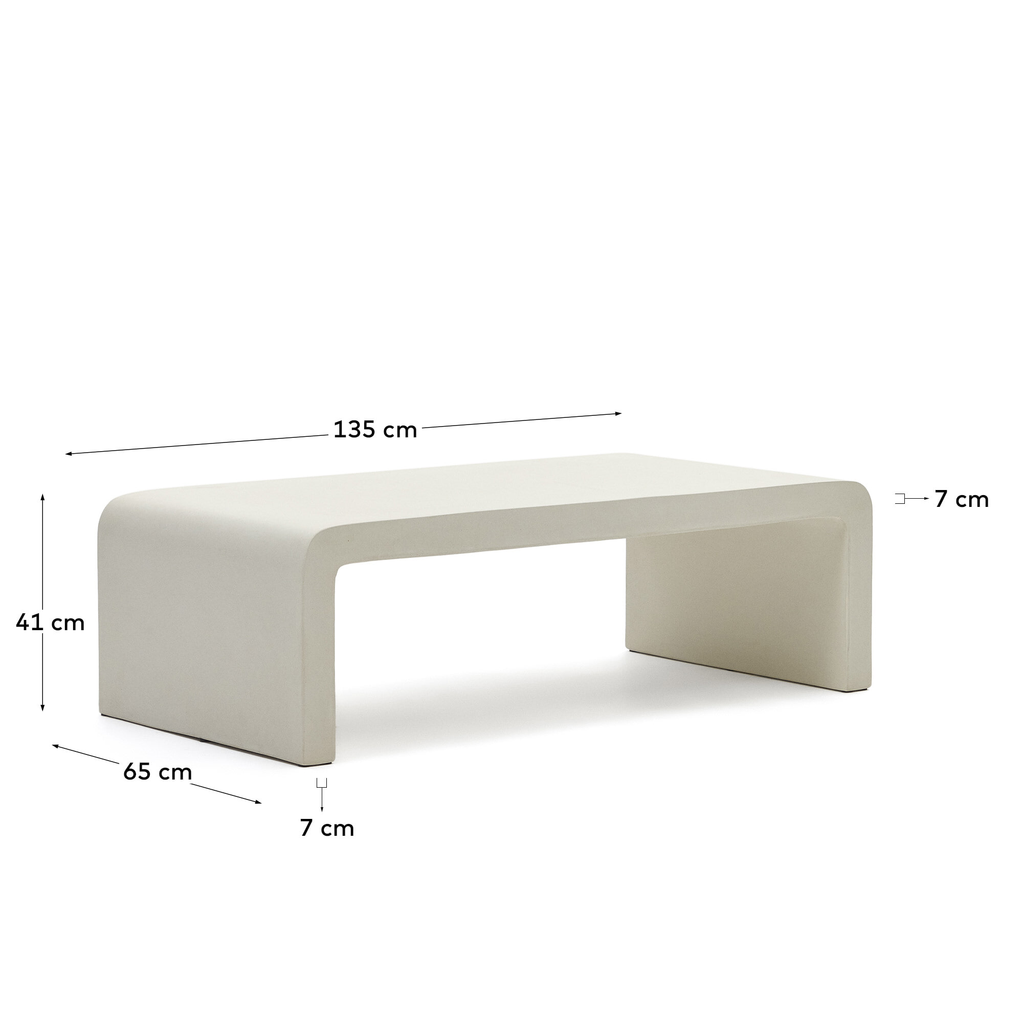 Kave Home Salontafel 'Aiguablava' Cement, 135 x 65cm