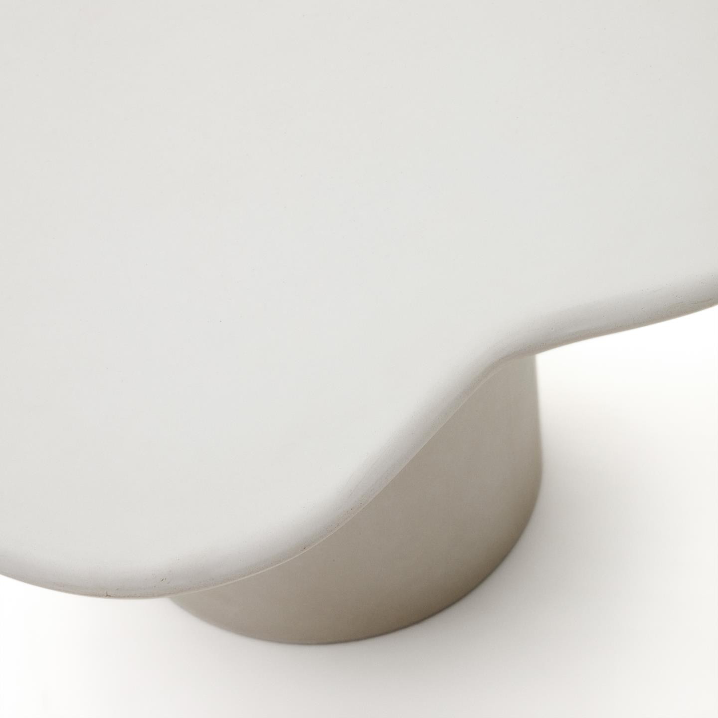 Kave Home Organische Salontafel 'Macarella' Cement, 83 x 77cm, kleur Wit