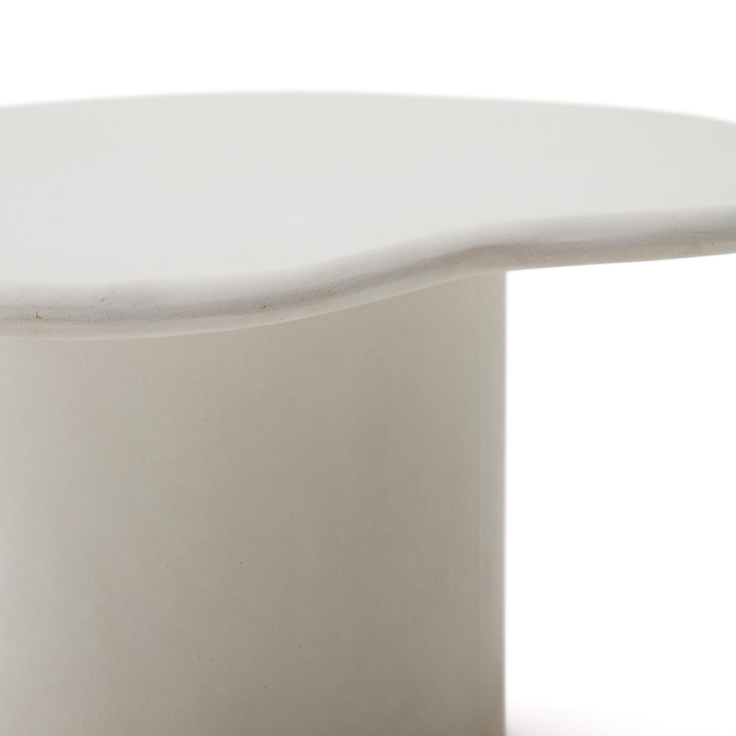 Kave Home Organische Salontafel 'Macarella' Cement, 83 x 77cm, kleur Wit