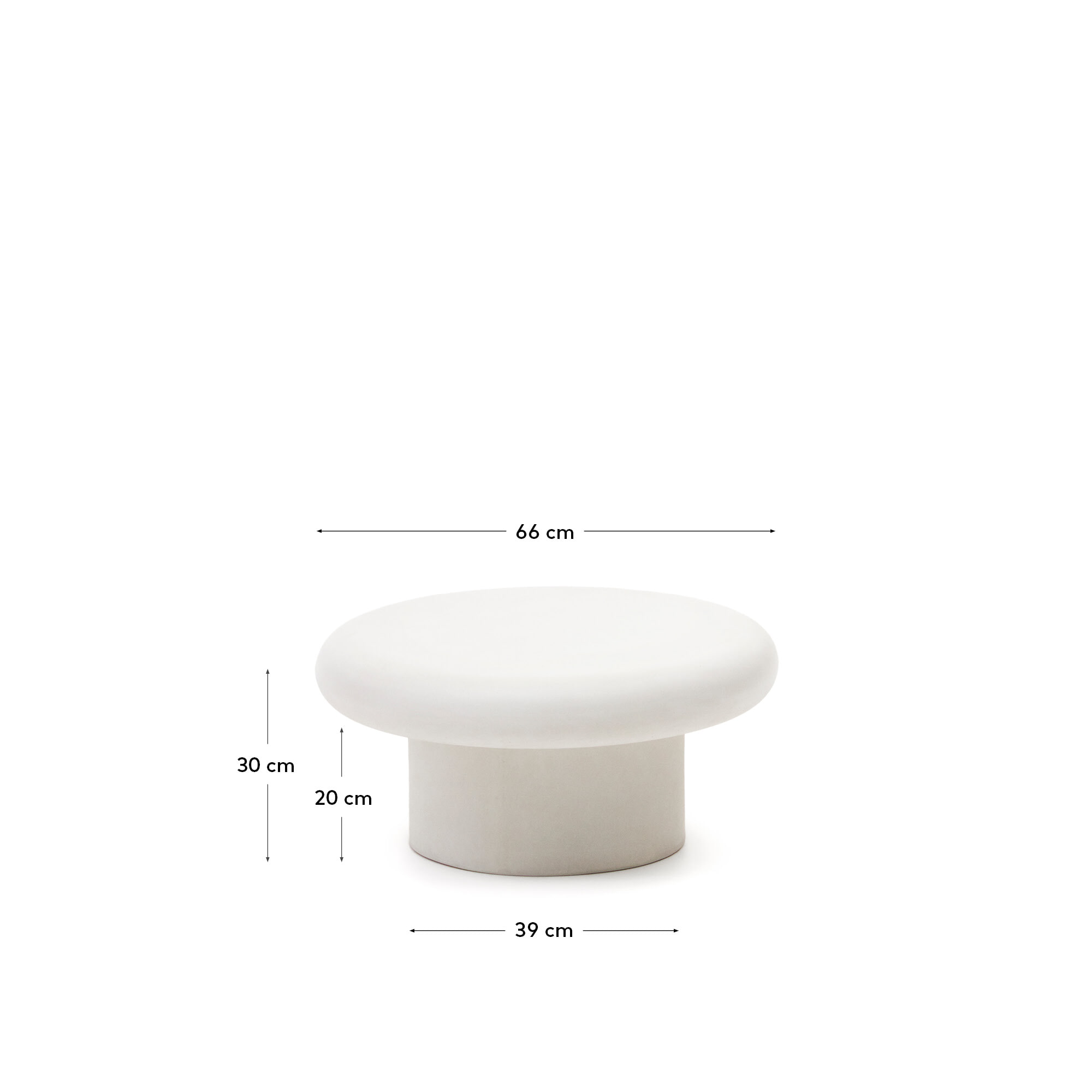 Kave Home Ronde Salontafel 'Addaia' Cement, 66cm