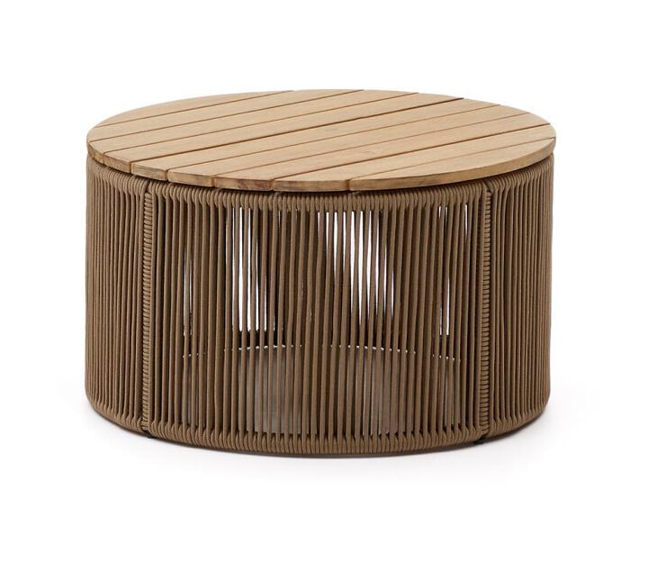 Kave Home Outdoor Salontafel 'Dandara' Acaciahout en touw, 60cm