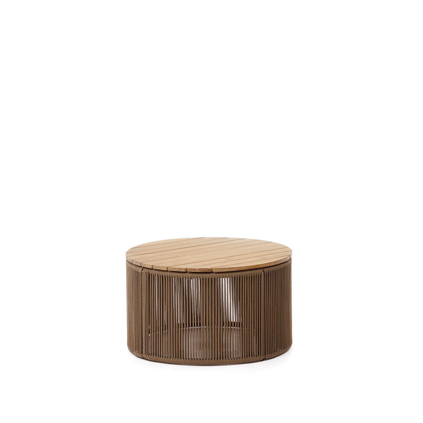 Kave Home Outdoor Salontafel Dandara Acaciahout en touw, 70cm - Beige - Rond