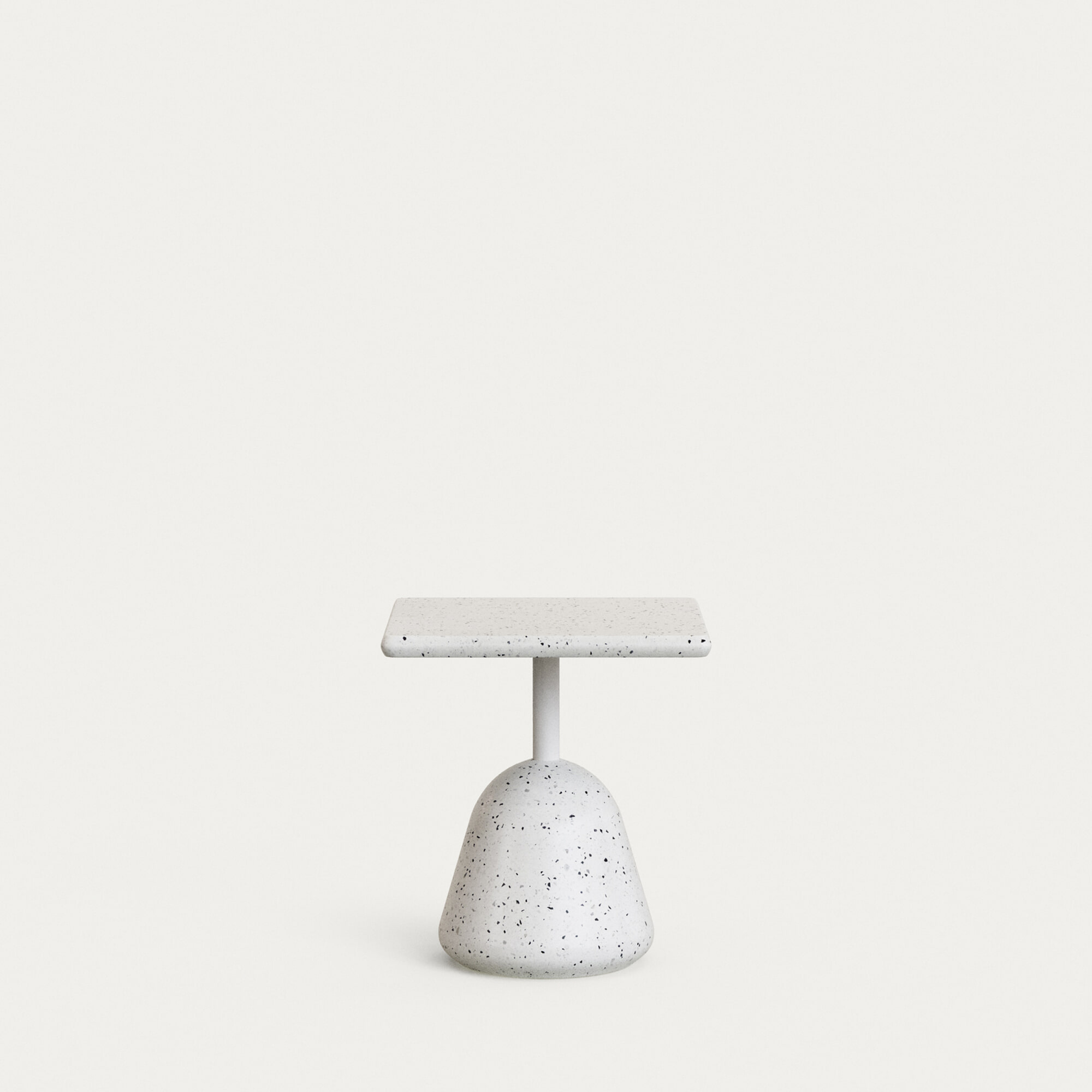 Kave Home Vierkante Bijzettafel Saura Terrazzo, 44cm - Wit