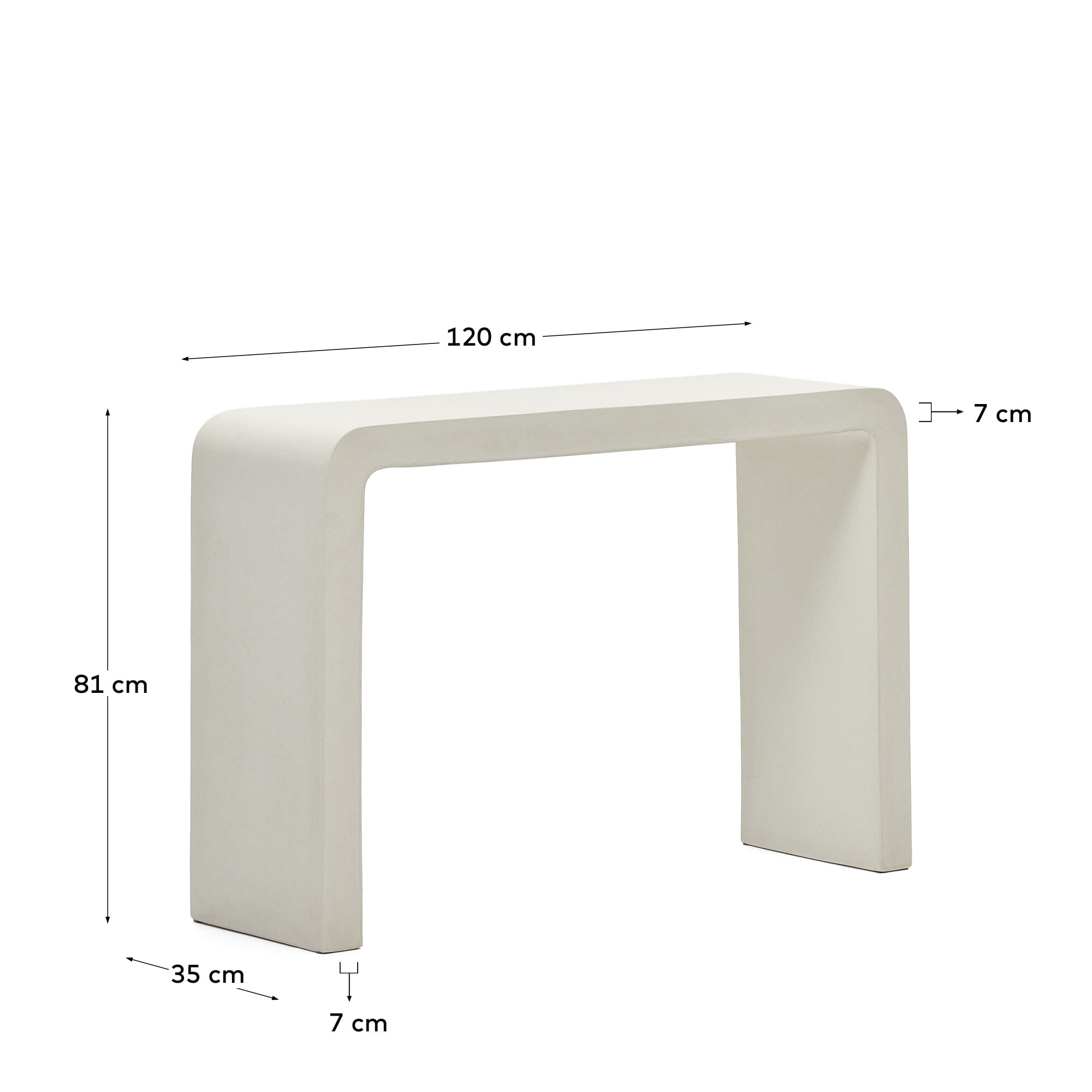 Kave Home Sidetable 'Aiguablava' Cement, 120cm