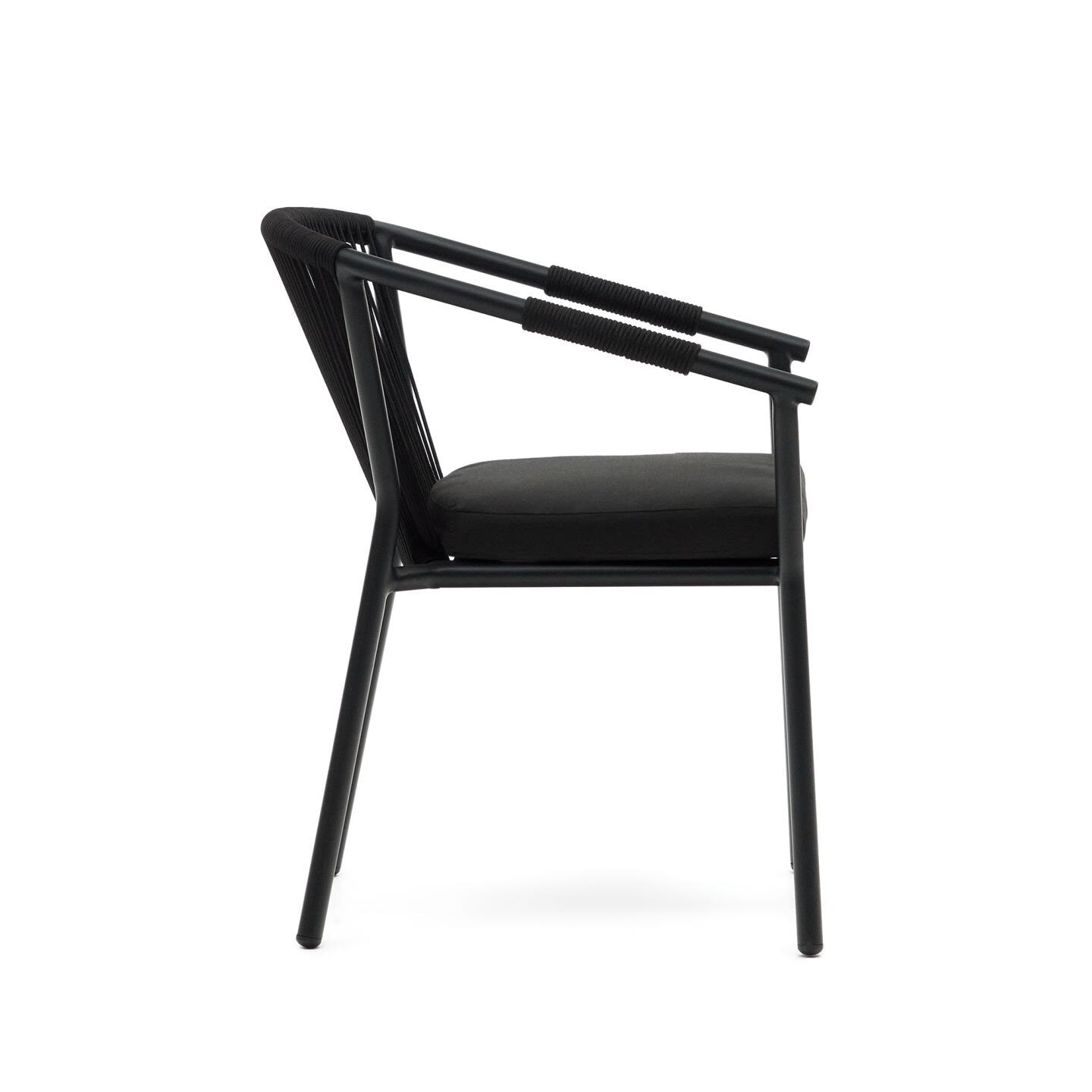 Kave Home Tuinstoel 'Xelida' Geweven touw, kleur Zwart