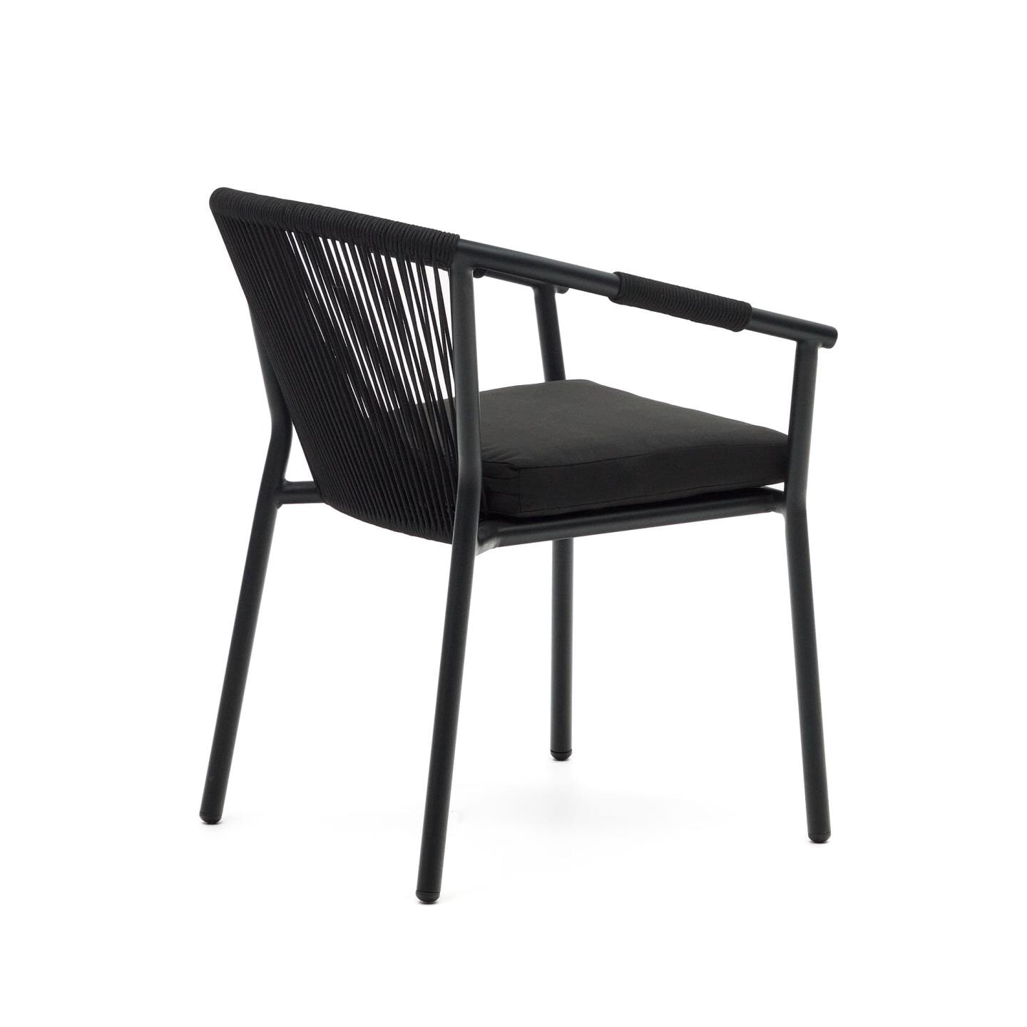 Kave Home Tuinstoel 'Xelida' Geweven touw, kleur Zwart