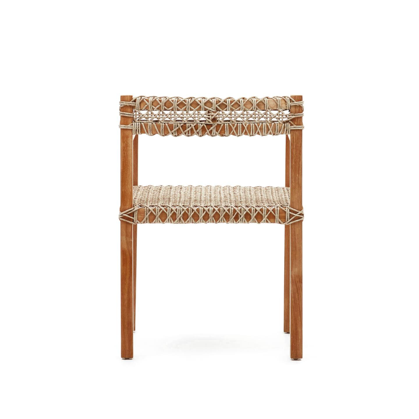 Kave Home Eetkamerstoel 'Giverola' Teakhout en gevlochten touw