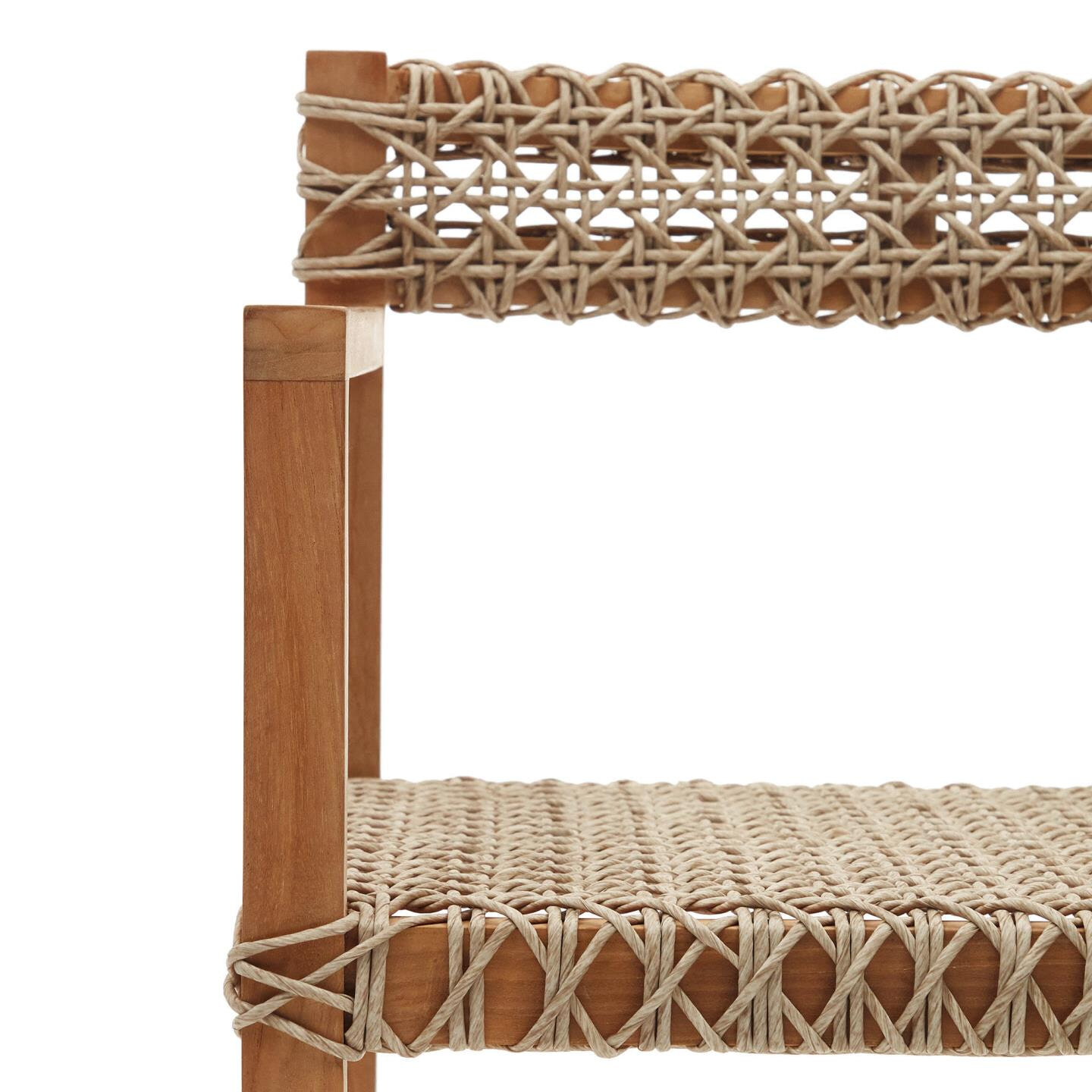 Kave Home Eetkamerstoel 'Giverola' Teakhout en gevlochten touw