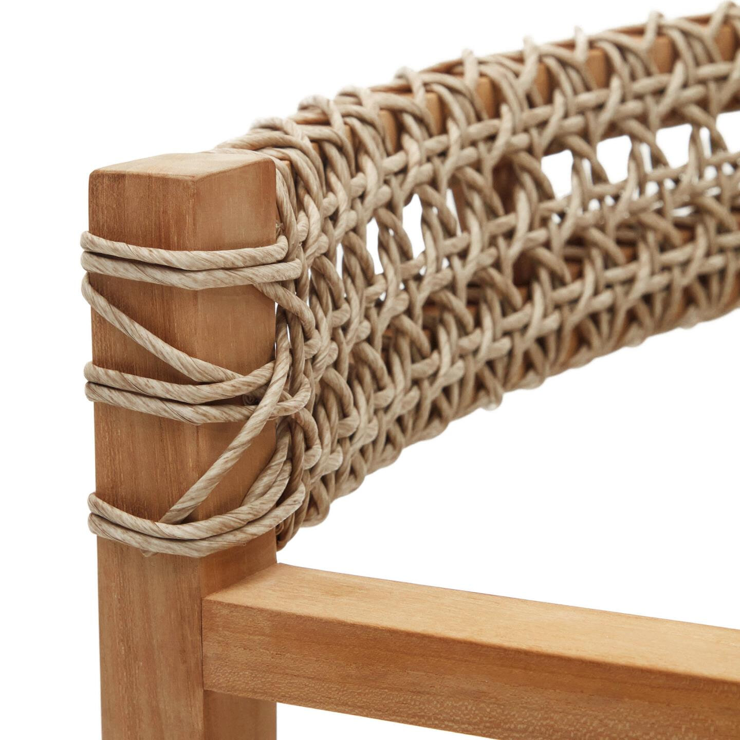 Kave Home Eetkamerstoel 'Giverola' Teakhout en gevlochten touw