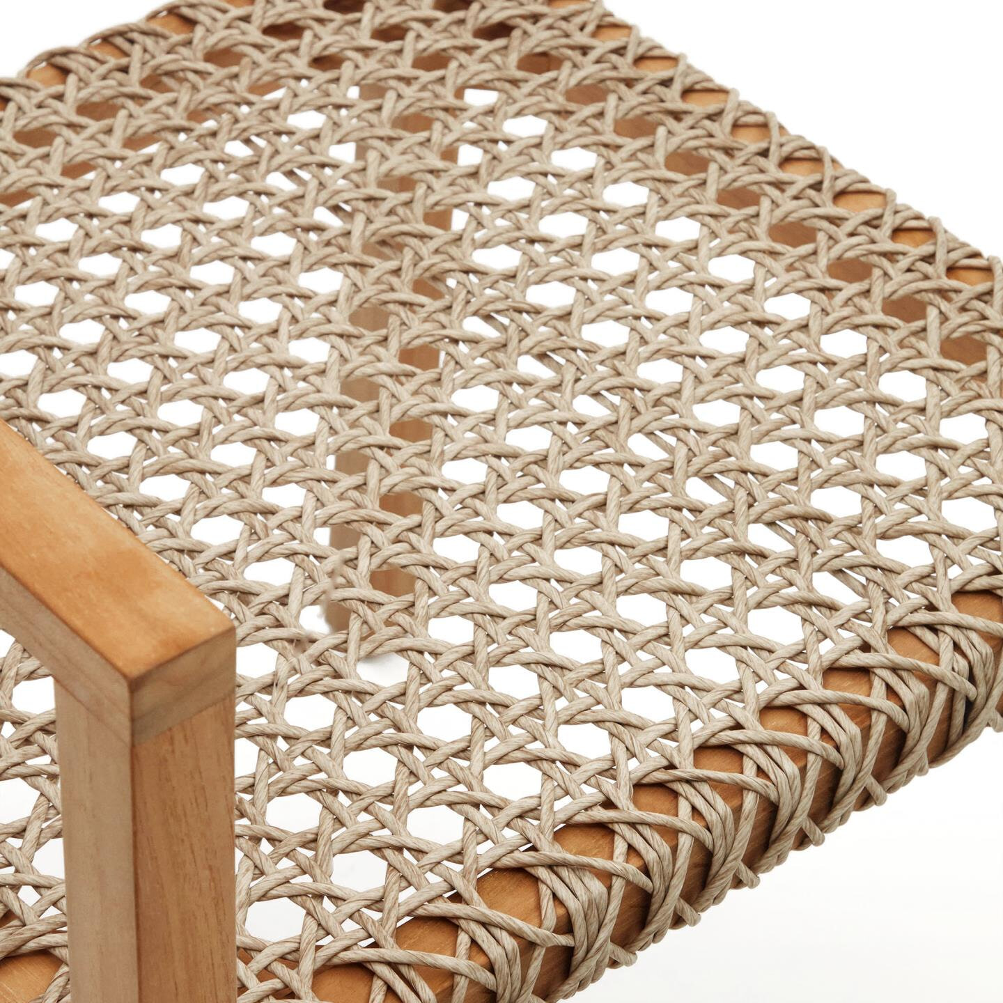 Kave Home Eetkamerstoel 'Giverola' Teakhout en gevlochten touw