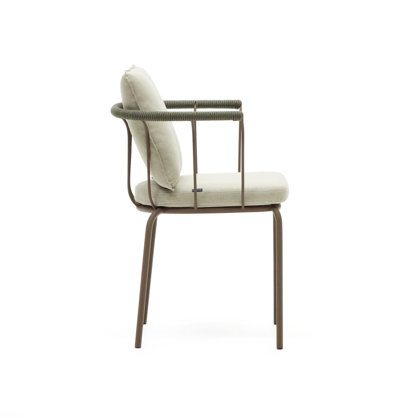Kave Home Tuinstoel 'Salguer' Gevlochten touw en staal, kleur Beige