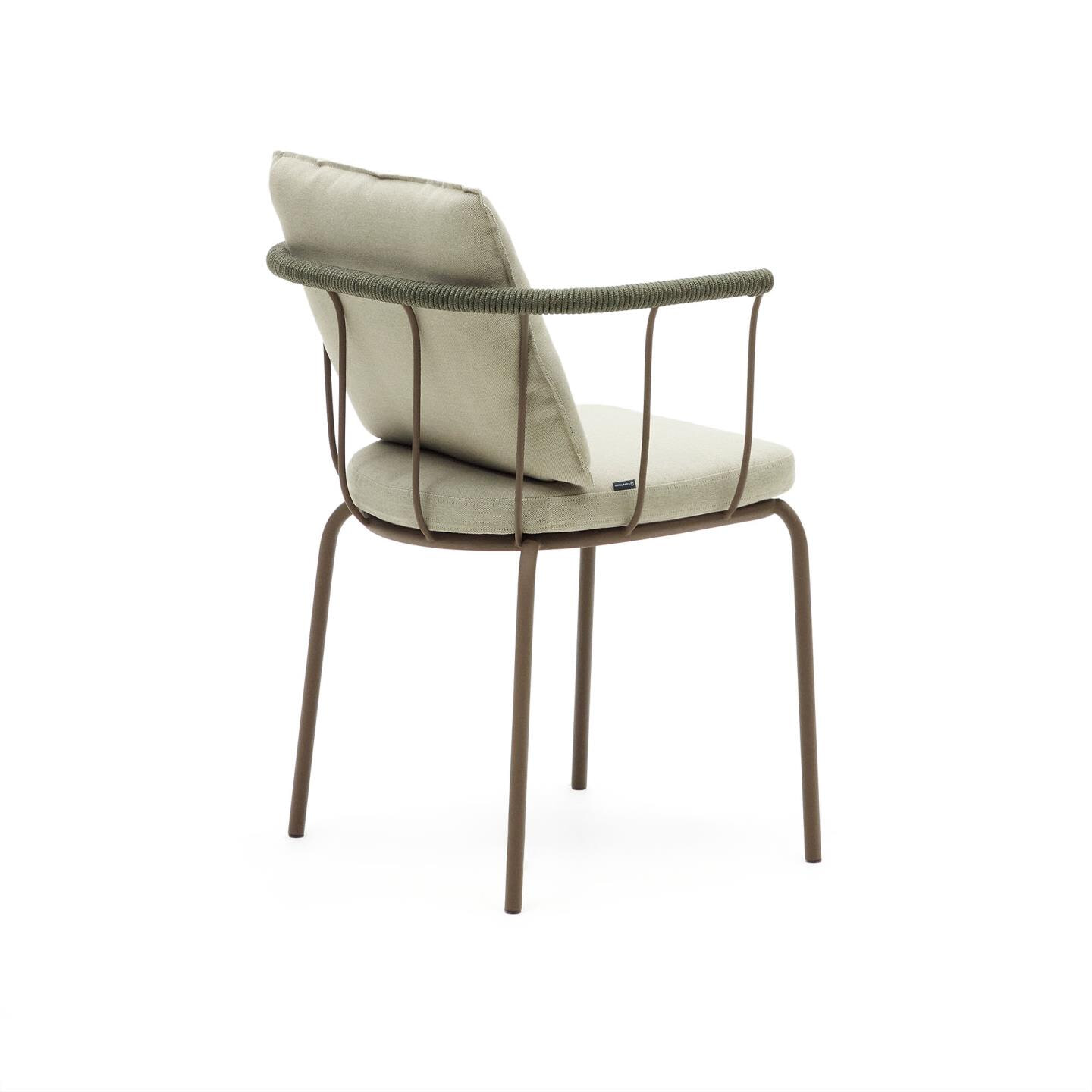 Kave Home Tuinstoel 'Salguer' Gevlochten touw en staal, kleur Beige