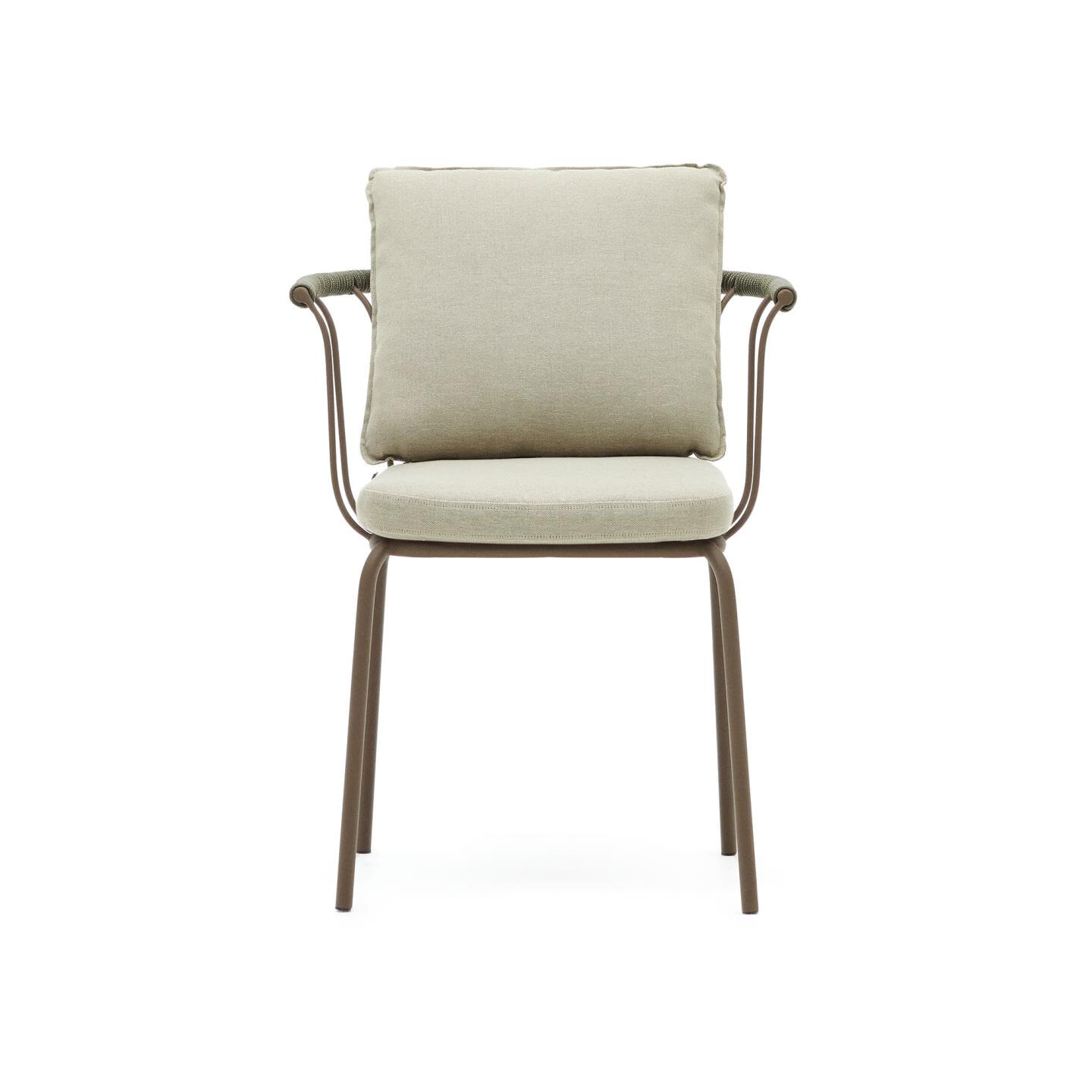 Kave Home Tuinstoel 'Salguer' Gevlochten touw en staal, kleur Beige