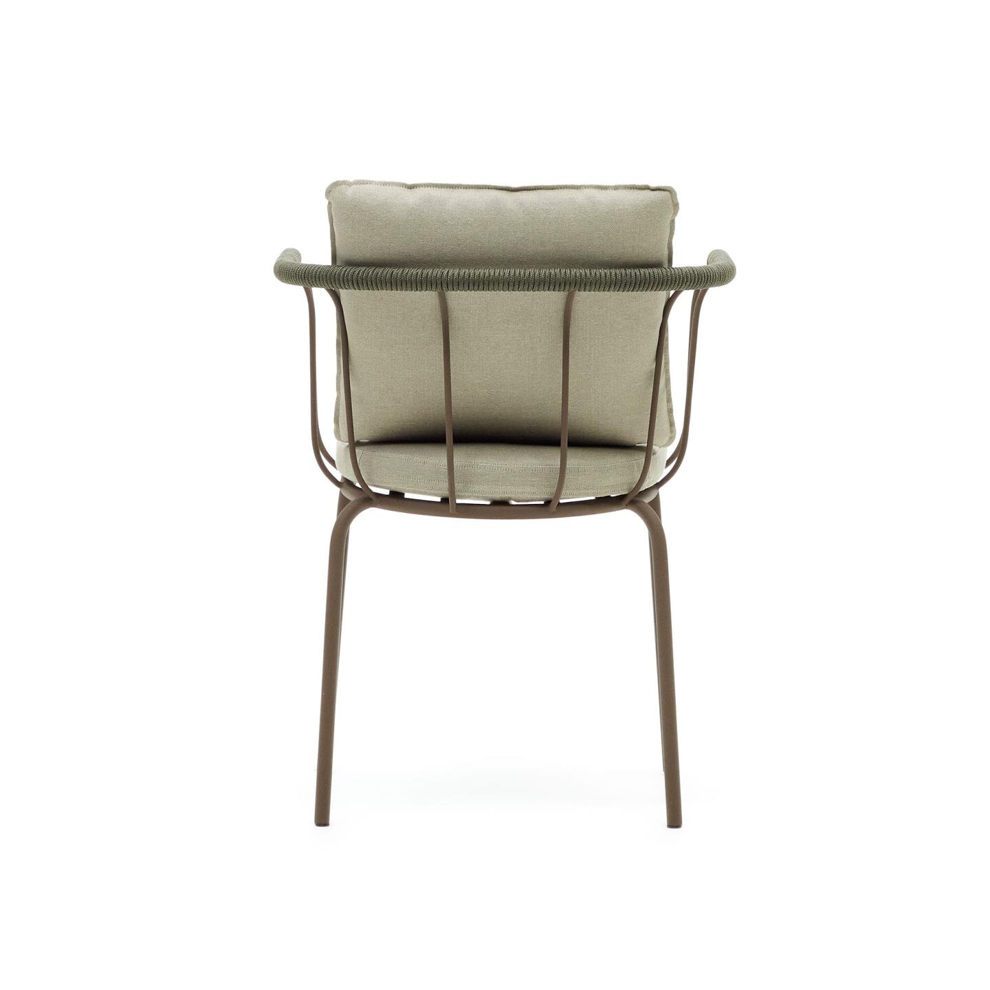 Kave Home Tuinstoel 'Salguer' Gevlochten touw en staal, kleur Beige