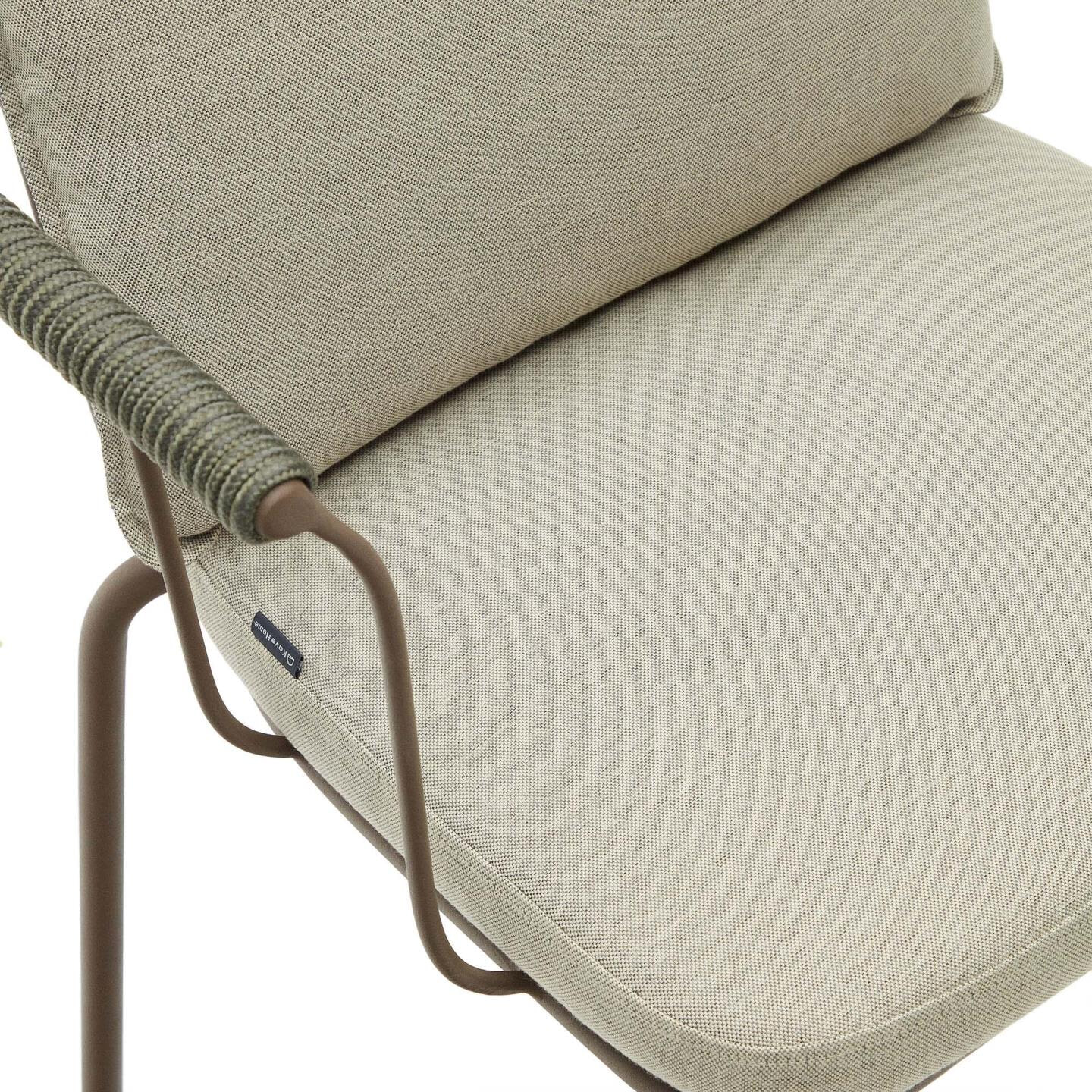 Kave Home Tuinstoel 'Salguer' Gevlochten touw en staal, kleur Beige