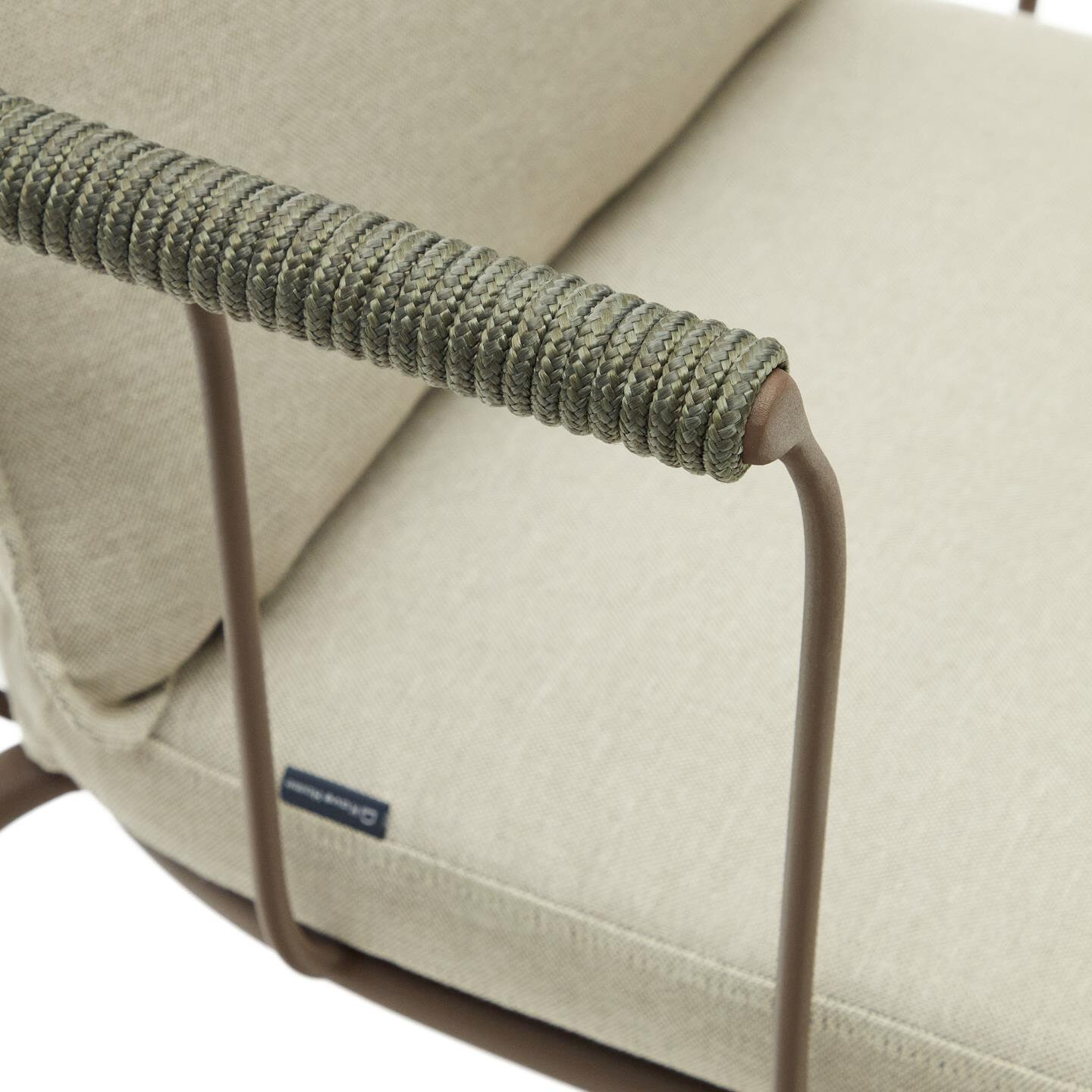 Kave Home Tuinstoel 'Salguer' Gevlochten touw en staal, kleur Beige