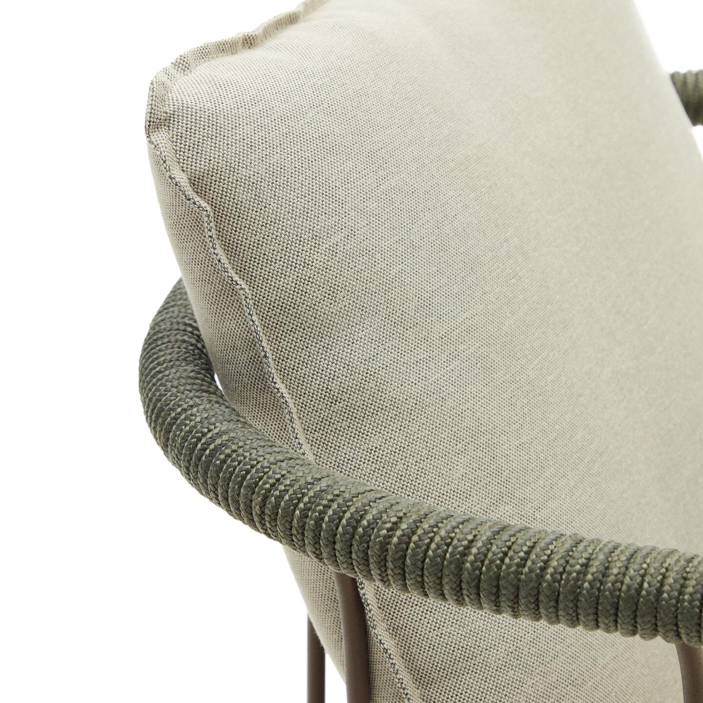 Kave Home Tuinstoel 'Salguer' Gevlochten touw en staal, kleur Beige