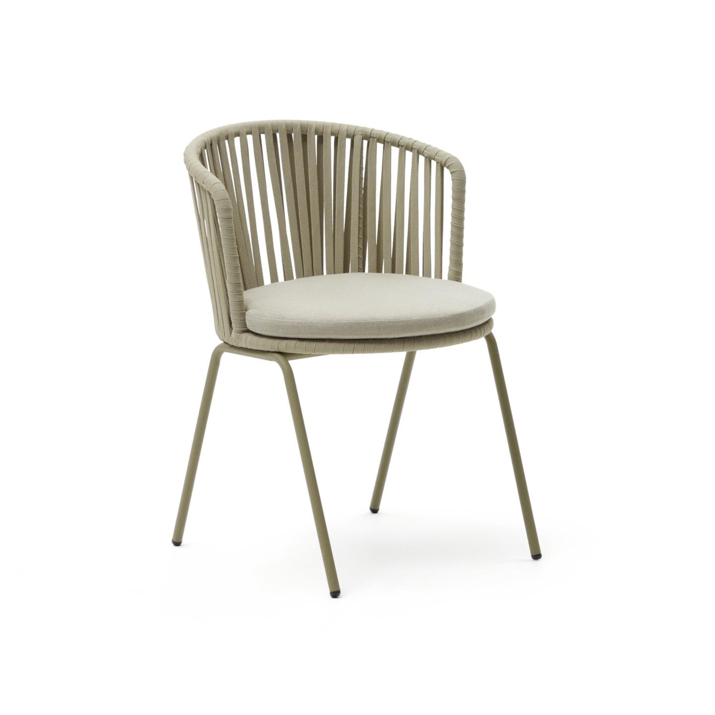 Kave Home Tuinstoel 'Saconca' Gevlochten touw, kleur Groen