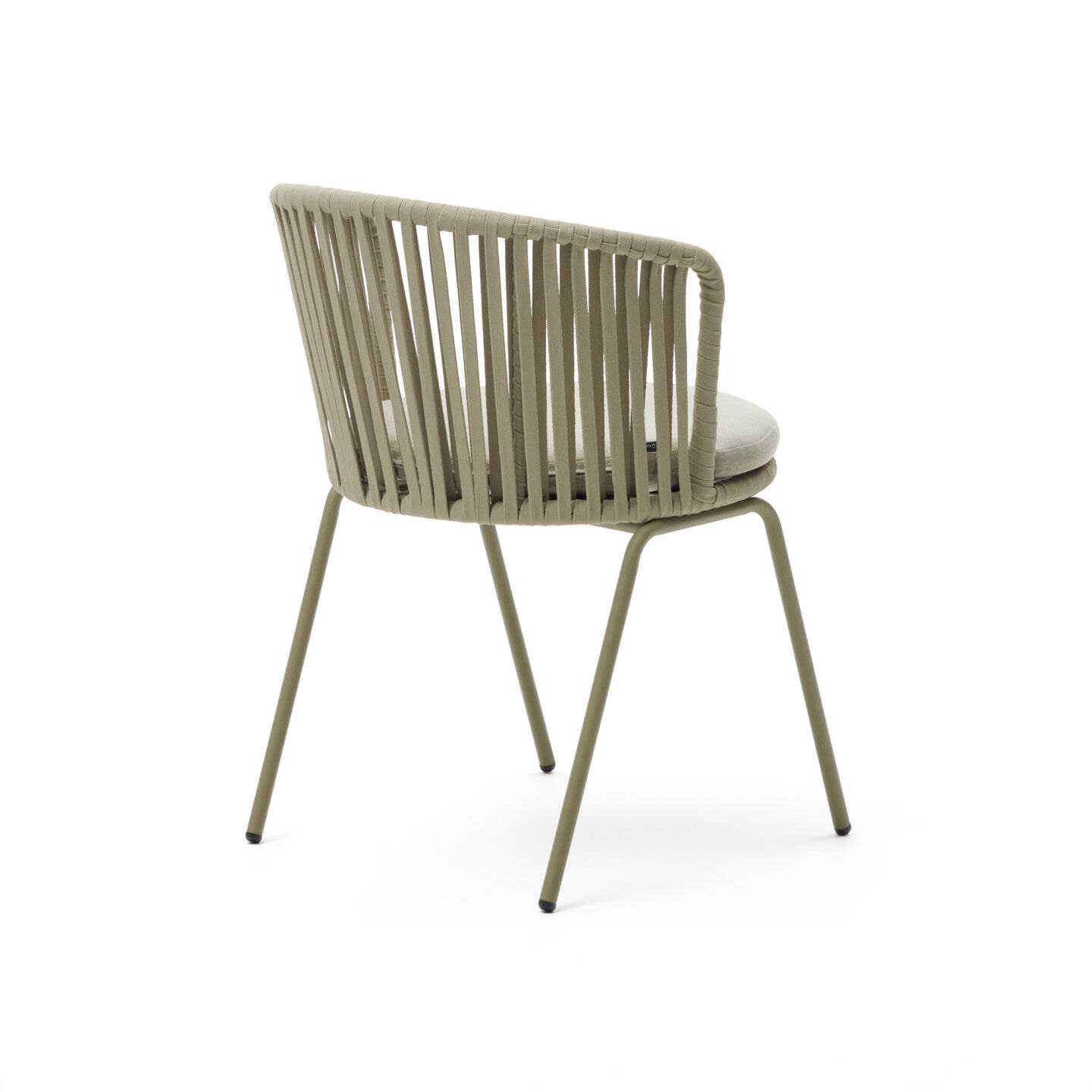 Kave Home Tuinstoel 'Saconca' Gevlochten touw, kleur Groen