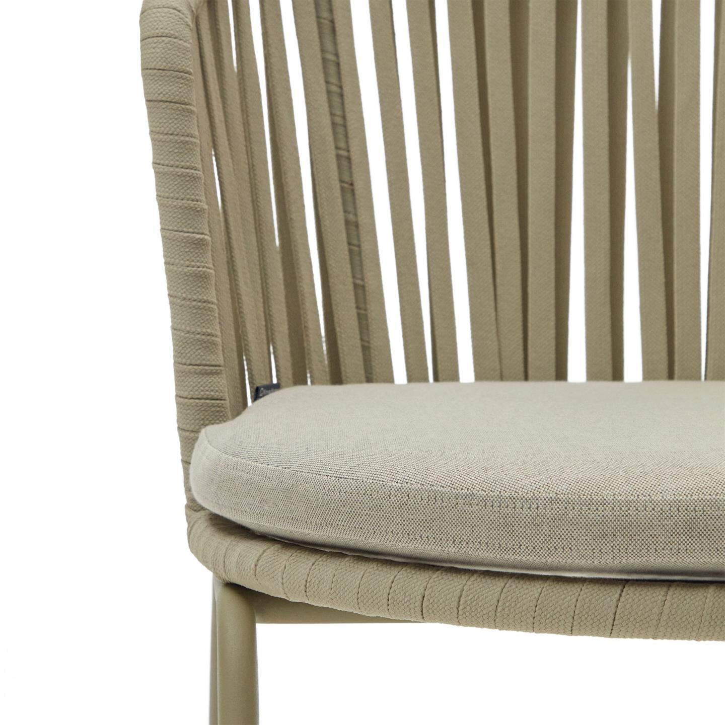 Kave Home Tuinstoel 'Saconca' Gevlochten touw, kleur Groen
