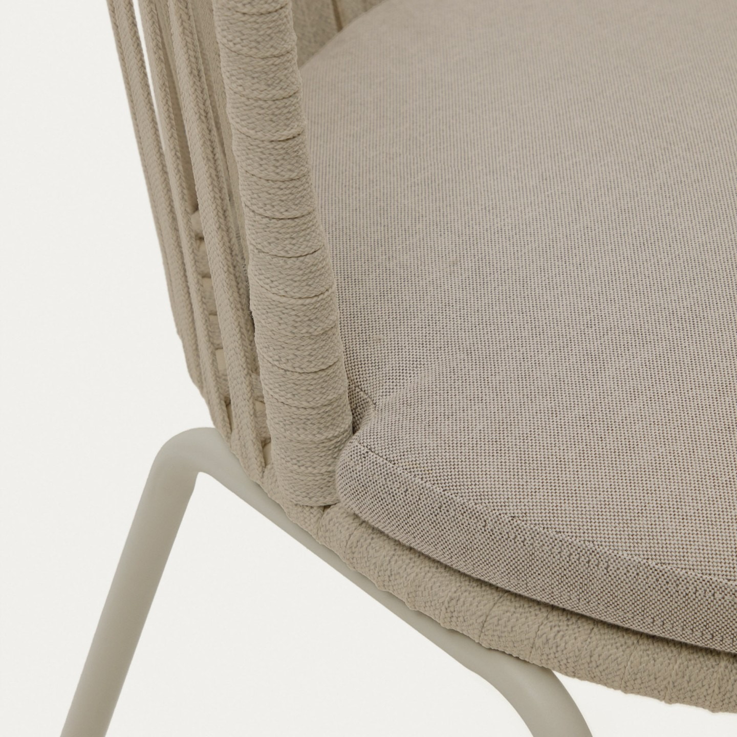 Kave Home Tuinstoel 'Saconca' Gevlochten touw, kleur Beige