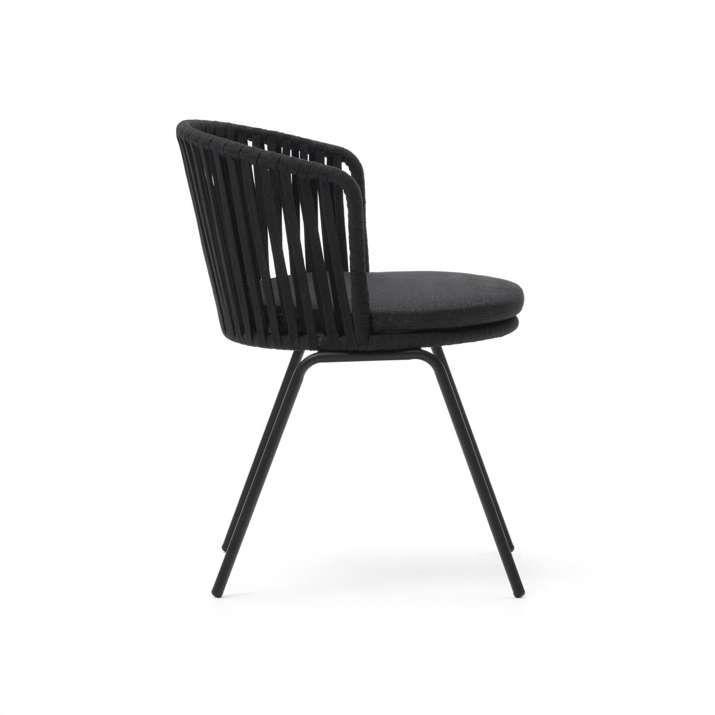Kave Home Tuinstoel 'Saconca' Gevlochten touw, kleur Zwart