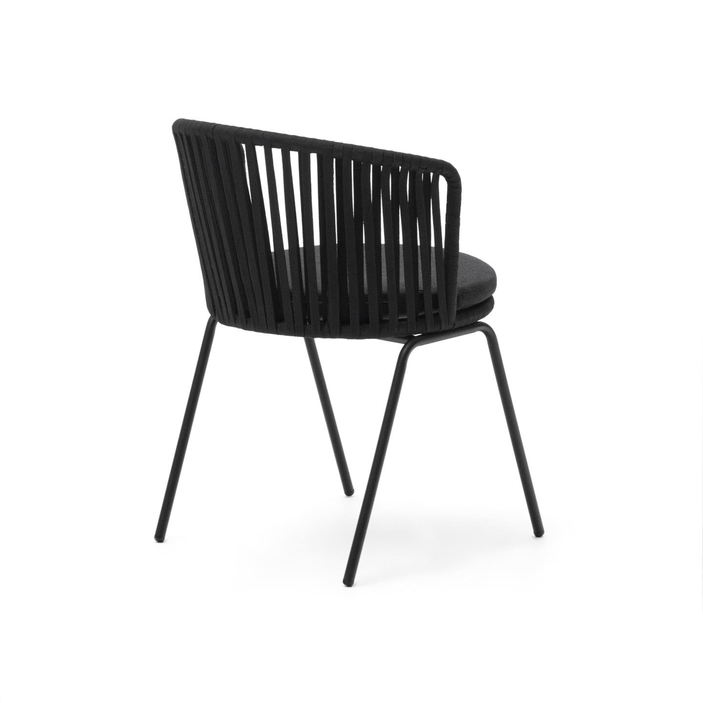 Kave Home Tuinstoel 'Saconca' Gevlochten touw, kleur Zwart
